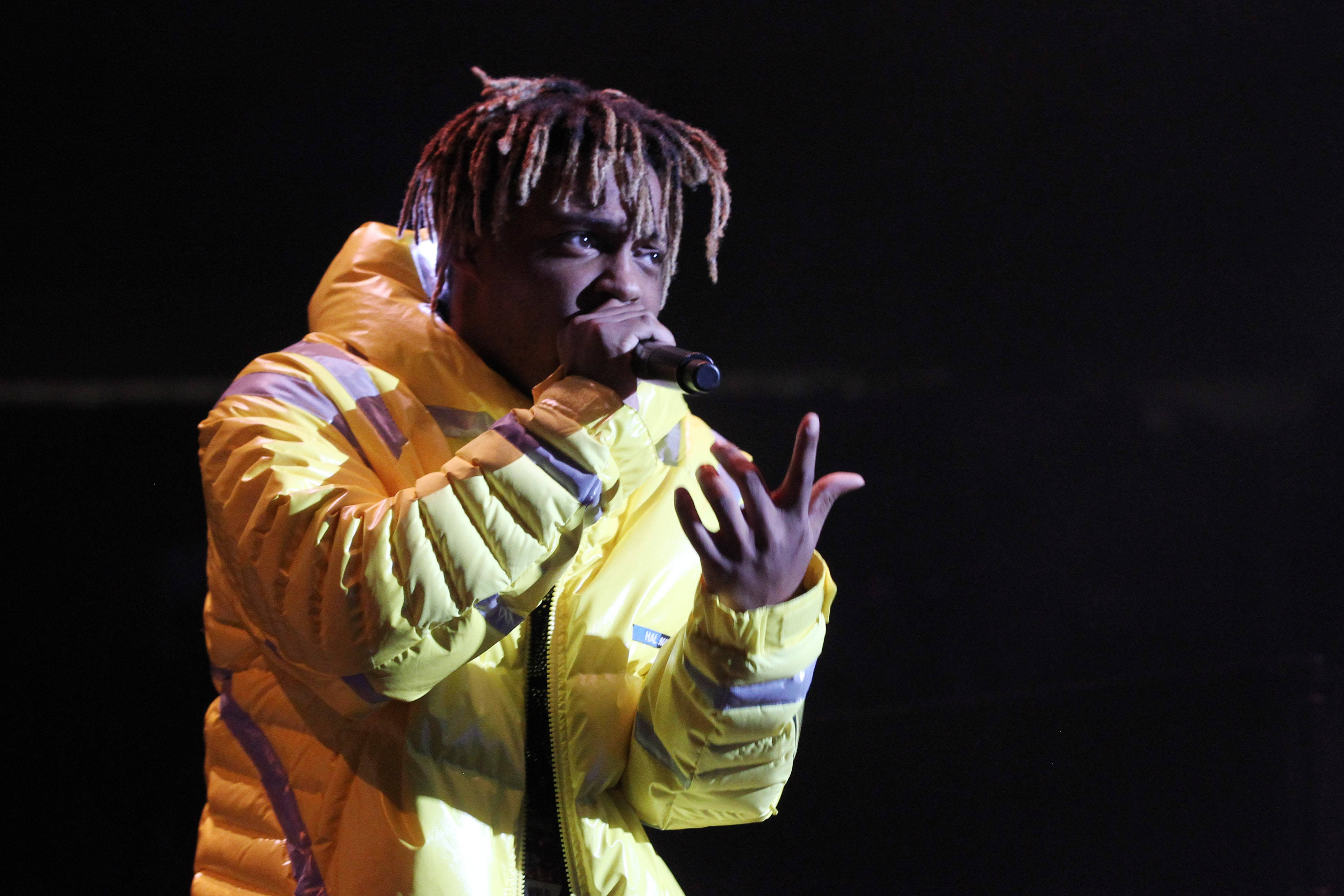 Juice Wrld, yellow puffer jacket, dreadlocks, 4K Desktop Wallpaper