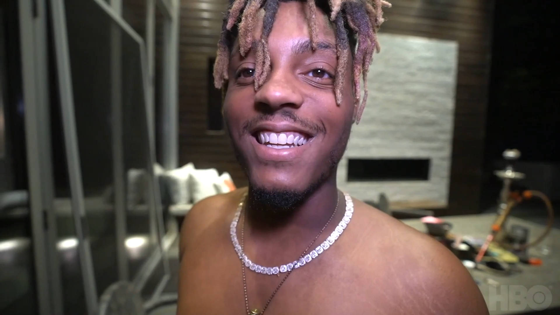 Juice Wrld, smiling portrait, braided hair, Full HD Desktop Wallpaper