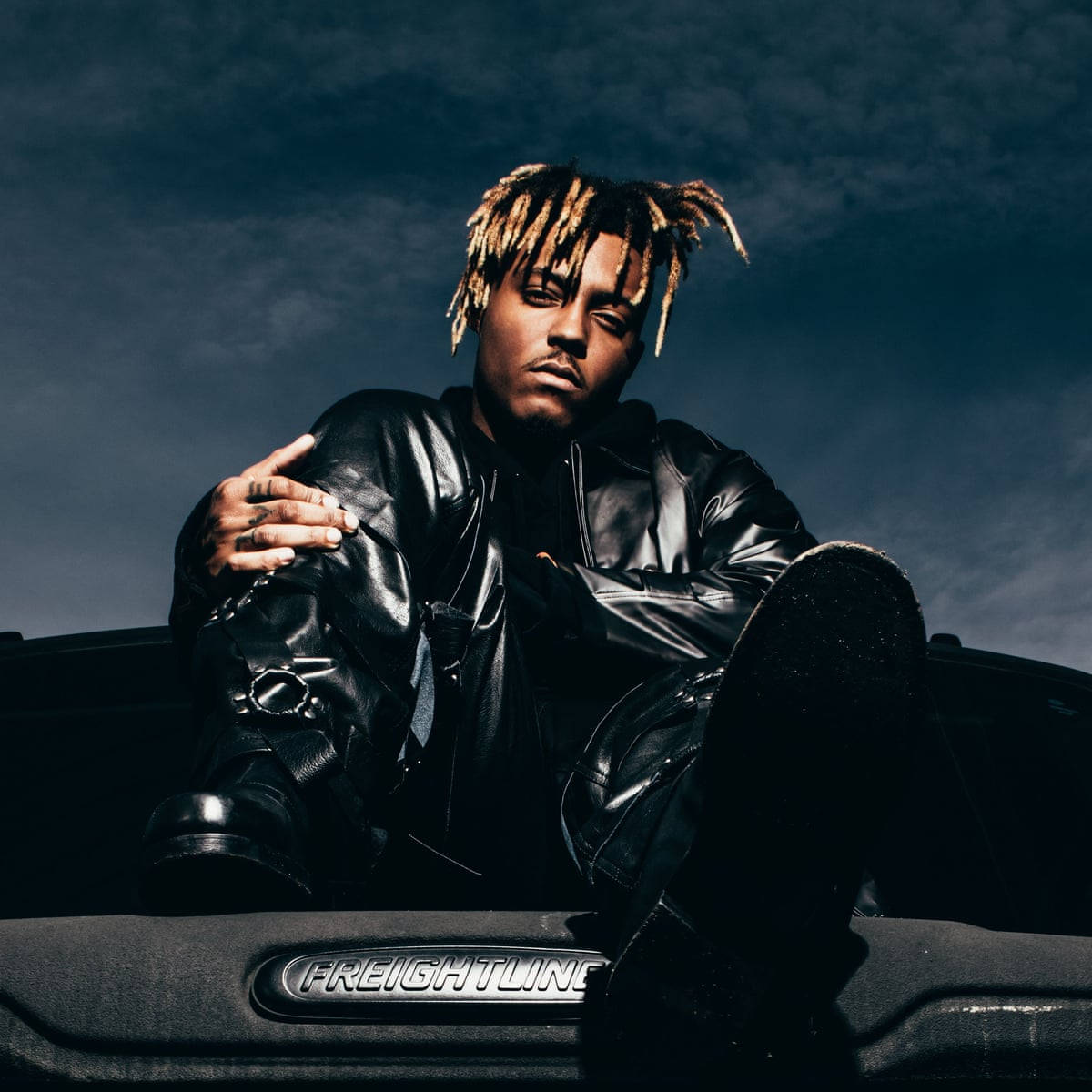 Juice Wrld, blonde dreadlocks, black pickup truck, SD Desktop Wallpaper