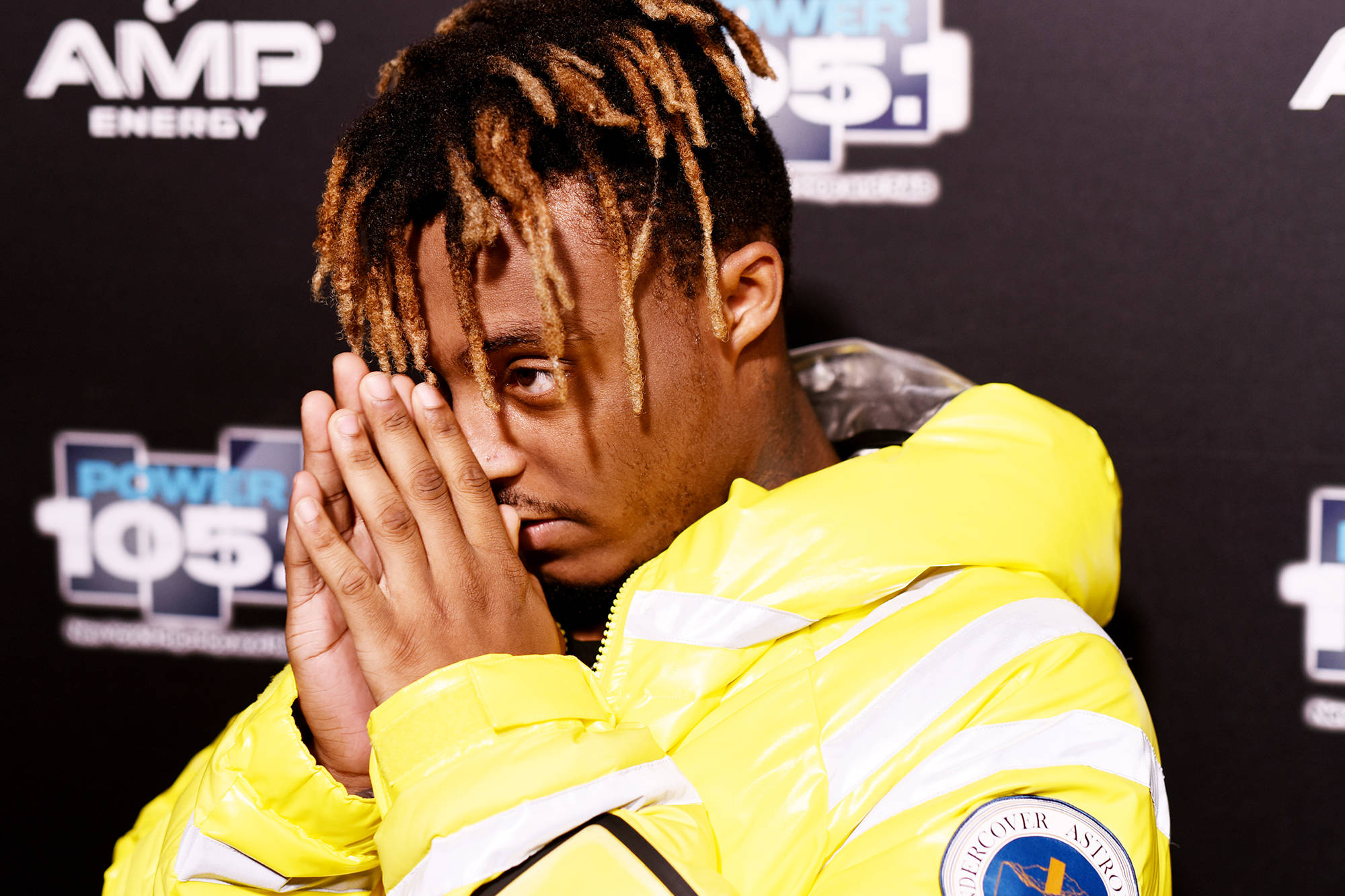 Juice Wrld, yellow jacket, braided hair, Full HD Desktop Wallpaper