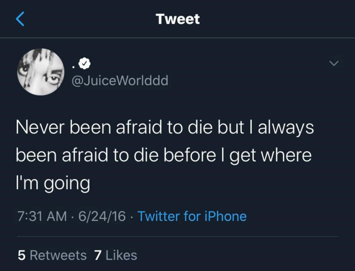 Juice Wrld, Twitter post, haunting quote, SD Desktop Wallpaper