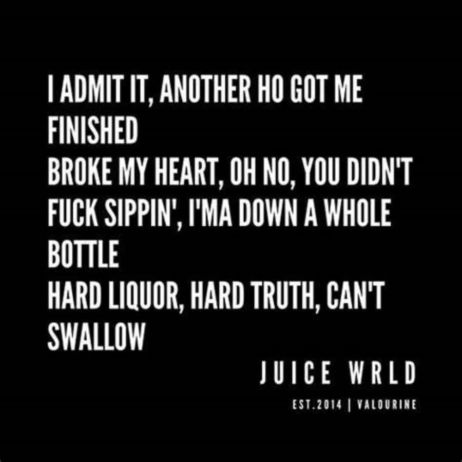 Juice WRLD, black background, bold white text, SD Desktop Wallpaper