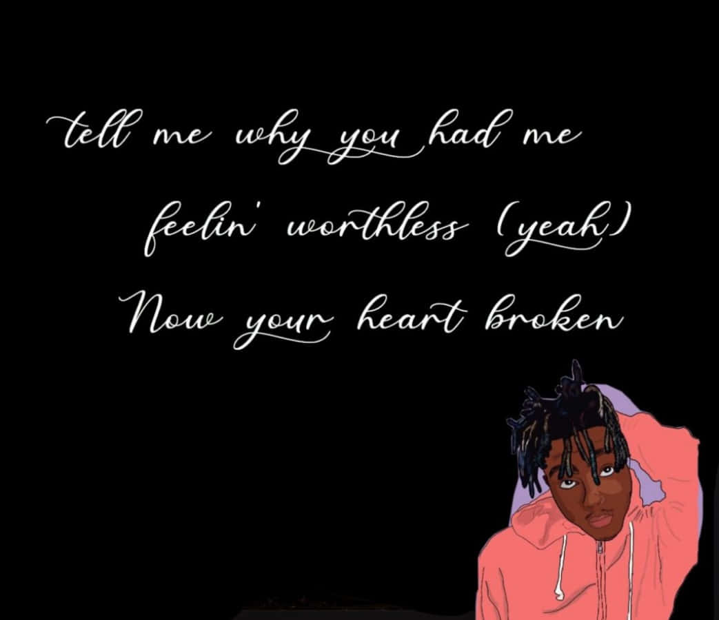 Juice Wrld, pink hoodie, black background, SD Desktop Wallpaper