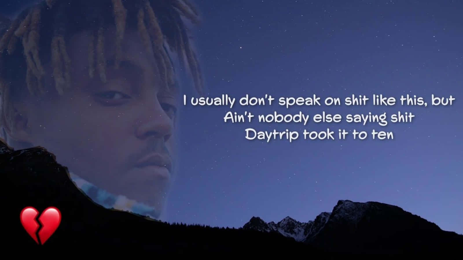 Juice Wrld, dreadlocks, starry night sky, HD Desktop Wallpaper