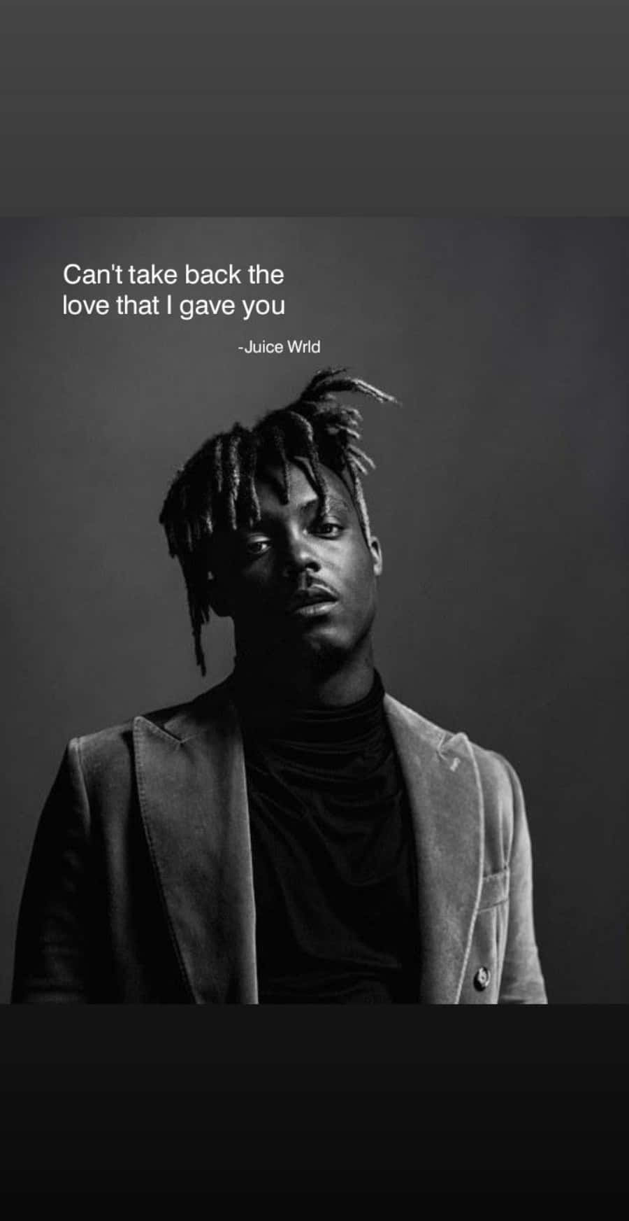 Juice WRLD, black and white portrait, dark gray background, HD Phone Wallpaper