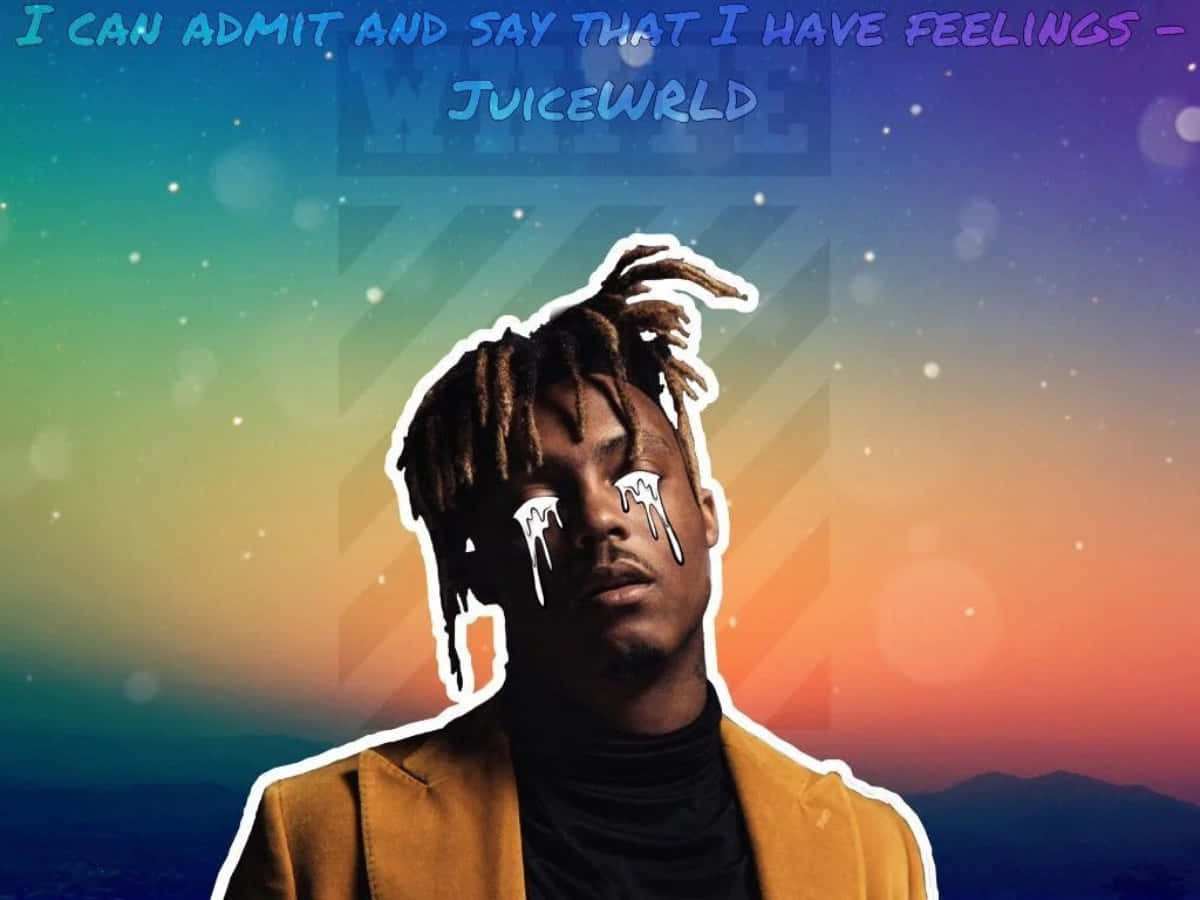 Juice WRLD, melting ice cream, eyes, SD Desktop Wallpaper