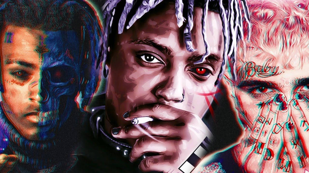 Juice Wrld, rappers, glowing eyes, HD Desktop Wallpaper