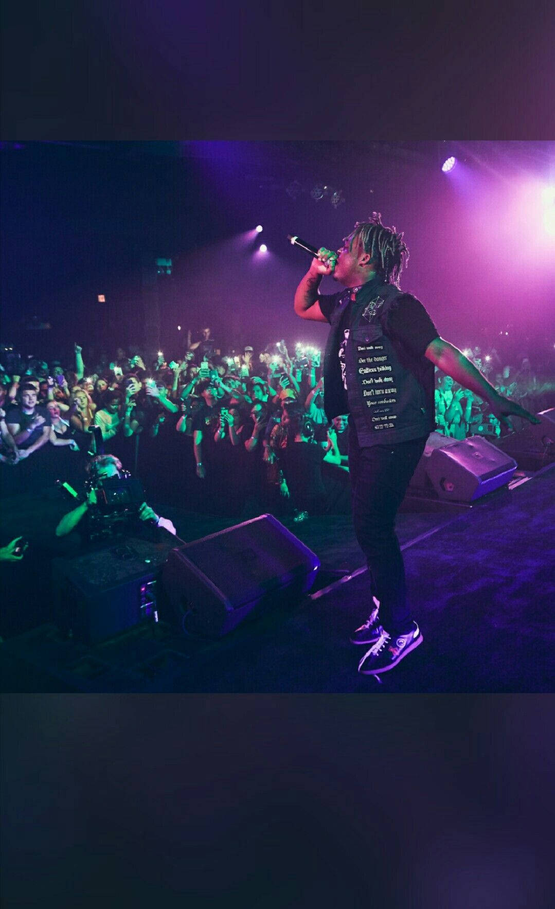 Juice Wrld, concert, purple and green lights, HD Phone Wallpaper