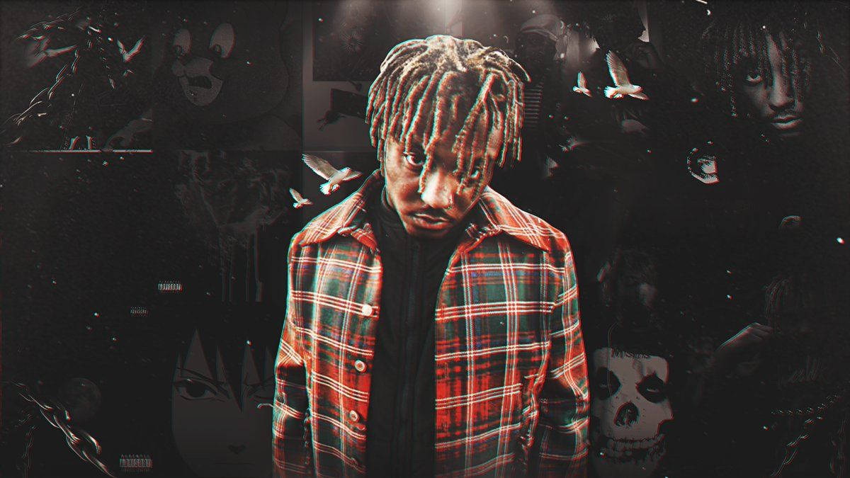 Juice Wrld, dreadlocks, red plaid shirt, SD Desktop Wallpaper