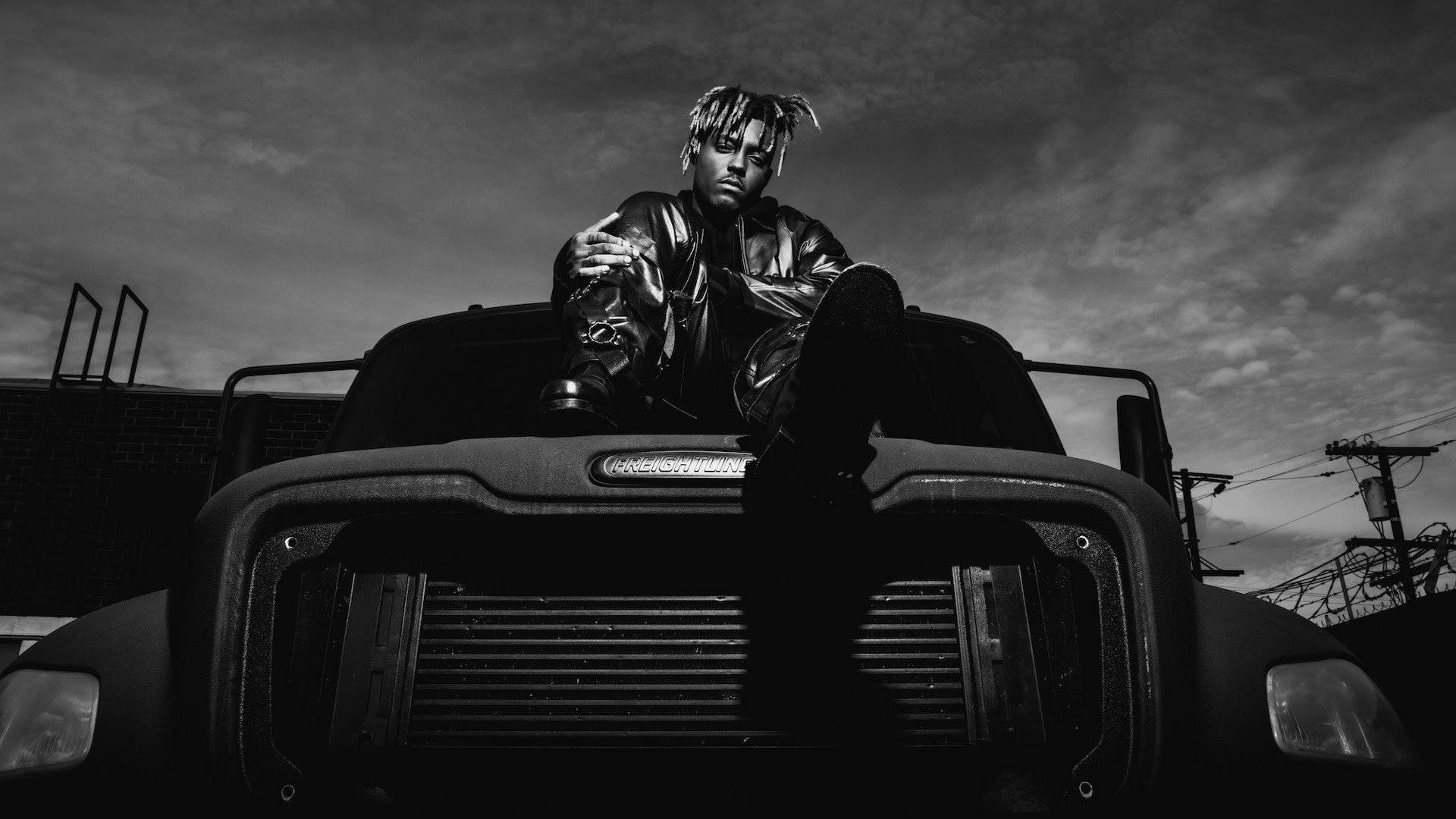 Juice Wrld, black and white truck, dreadlocks, Full HD Desktop Wallpaper