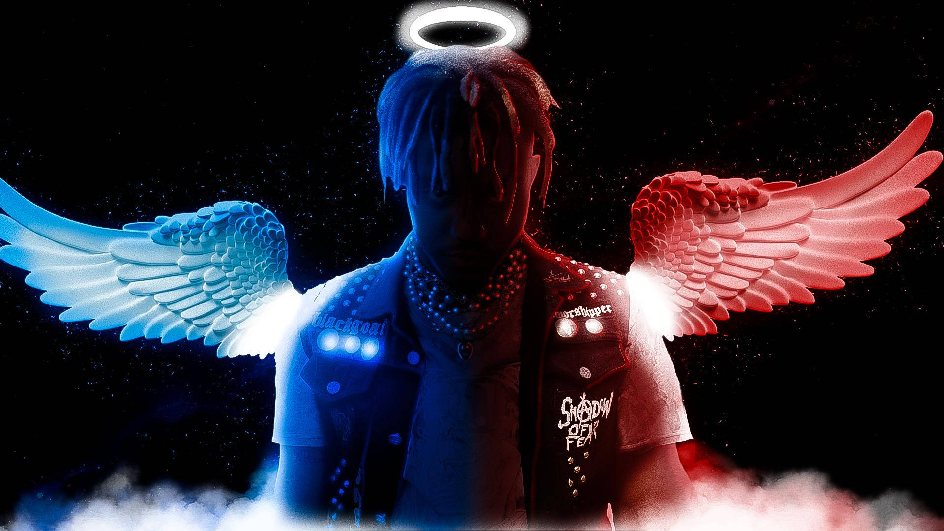 Juice Wrld, angel wings, halo, Full HD Desktop Wallpaper