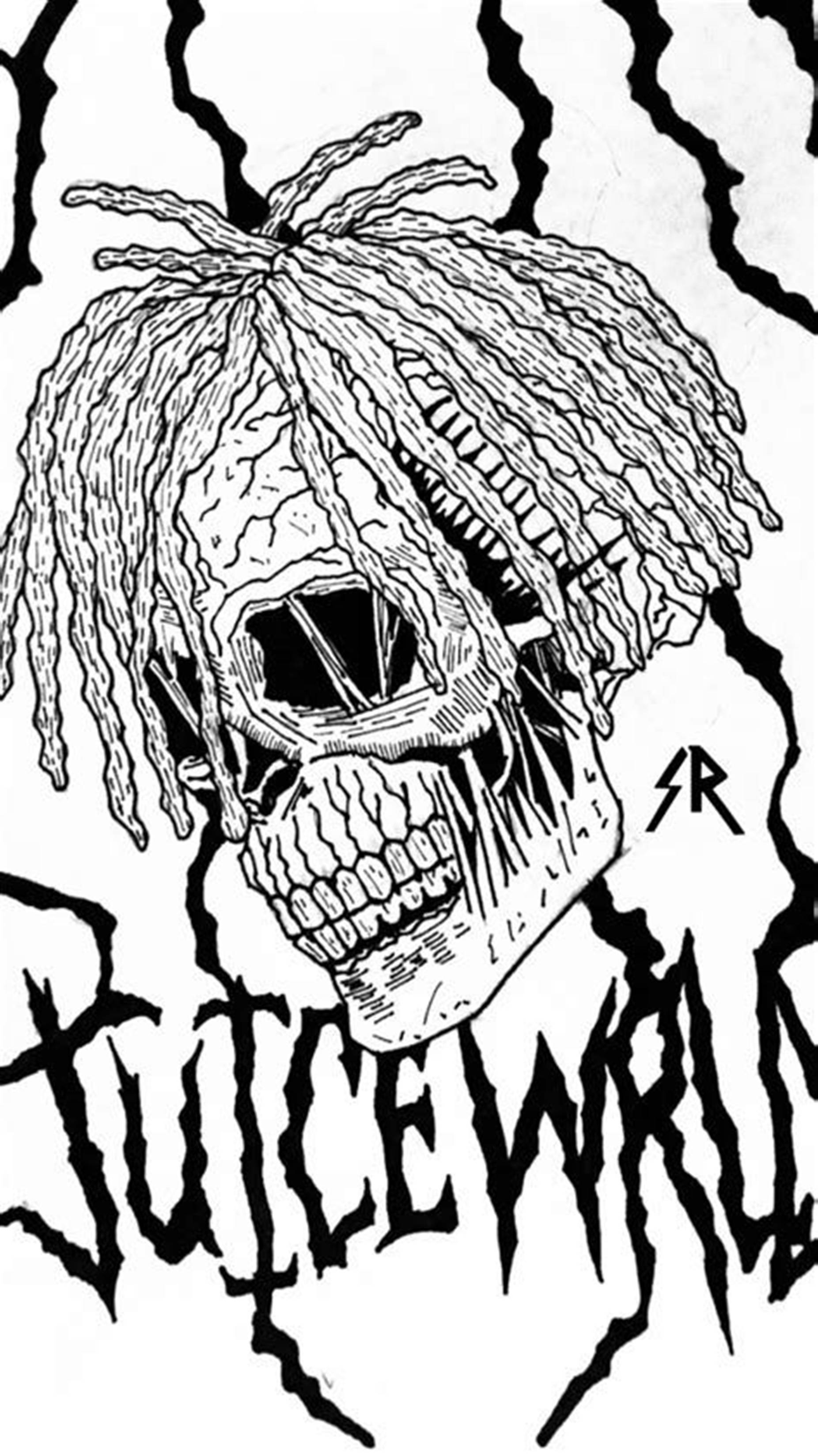 Juice WRLD, skull, dreadlocks, 2K Phone Wallpaper