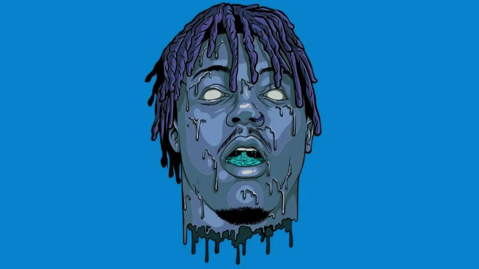 Juice Wrld, 999 Head Logo, blue, Full HD Desktop Wallpaper