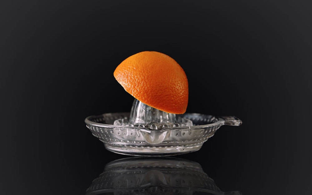 orange, juicer reamer, glass juicer, SD Desktop Wallpaper