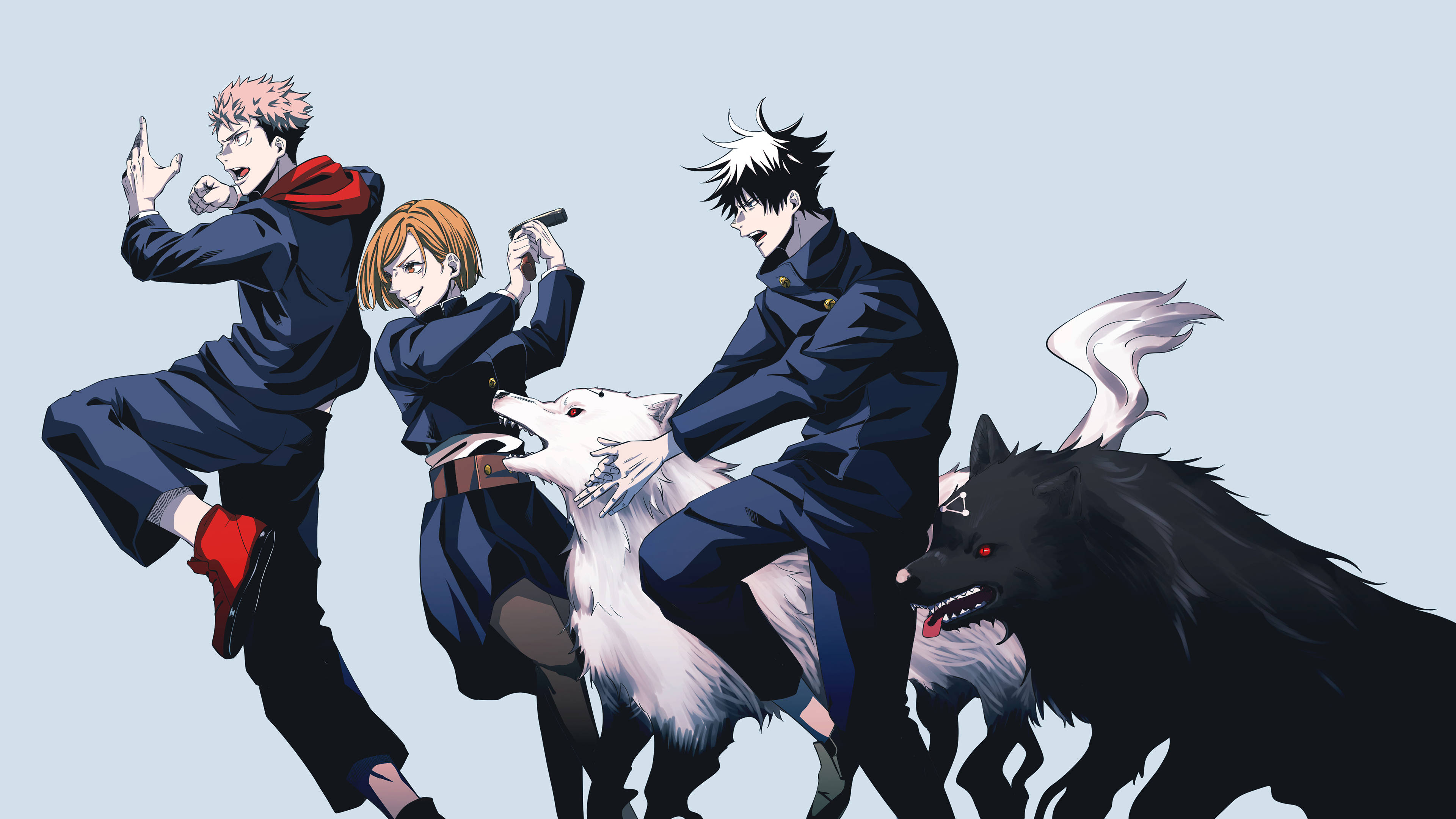 Jujutsu Kaisen 4K, characters, wolves, 4K Desktop Wallpaper