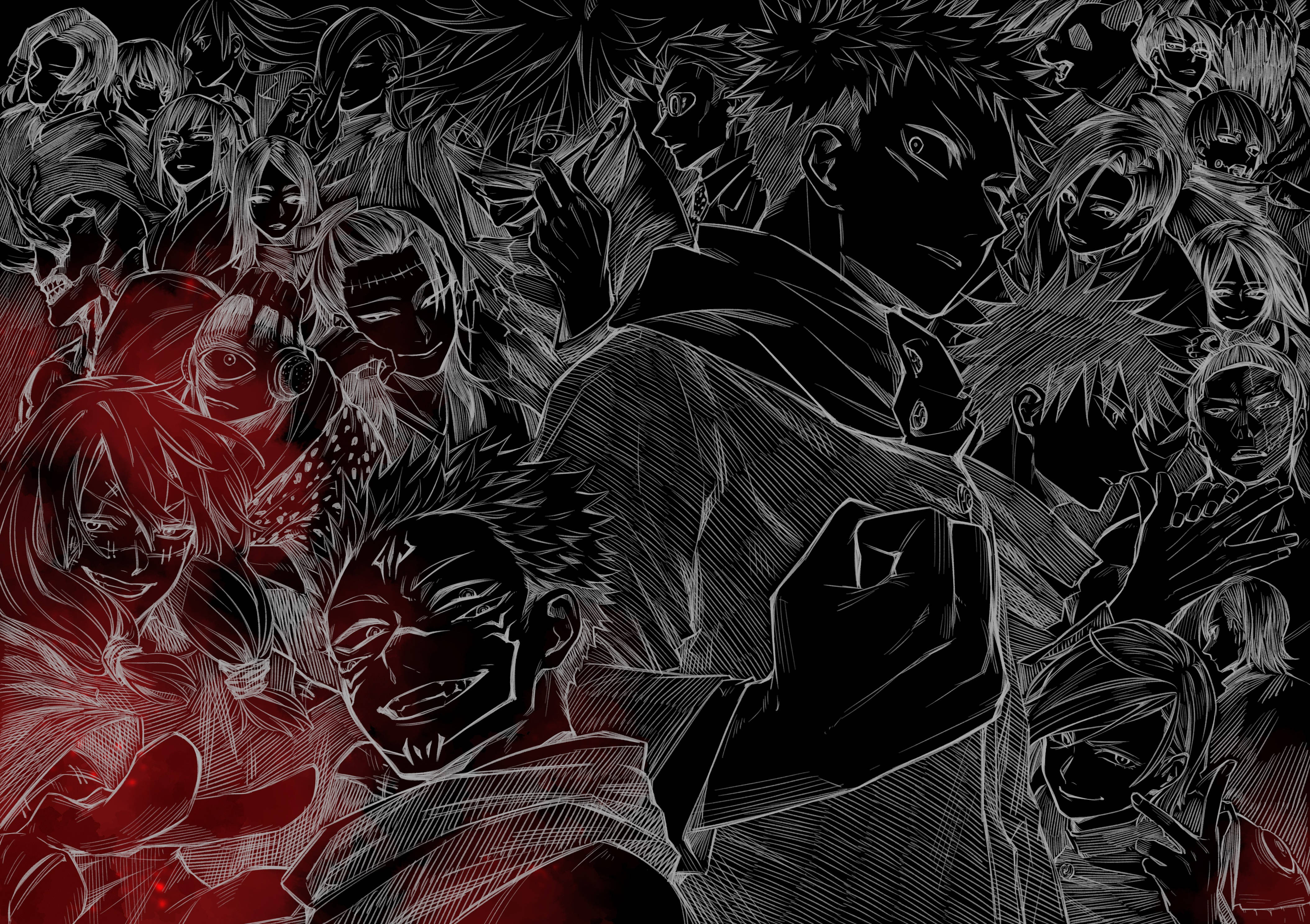 Jujutsu Kaisen 4K, anime characters, central character, 4K Desktop Wallpaper