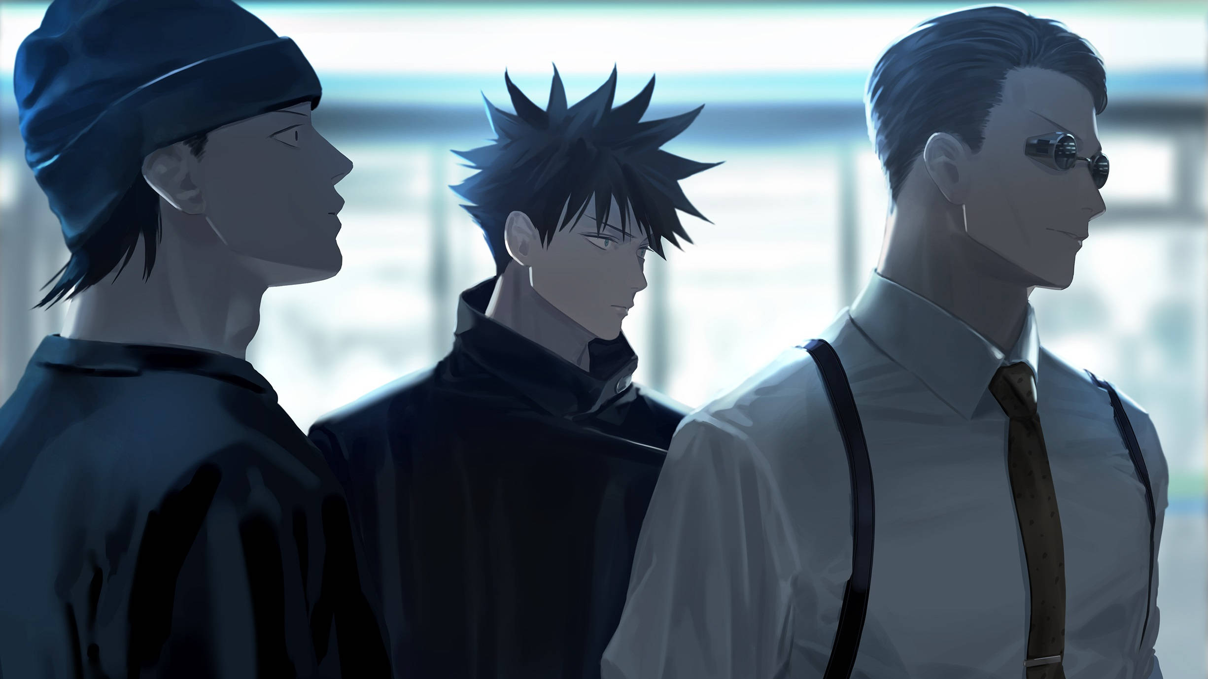 Jujutsu Kaisen 4K, dark aesthetic, cool blue-lit room, Full HD Desktop Wallpaper
