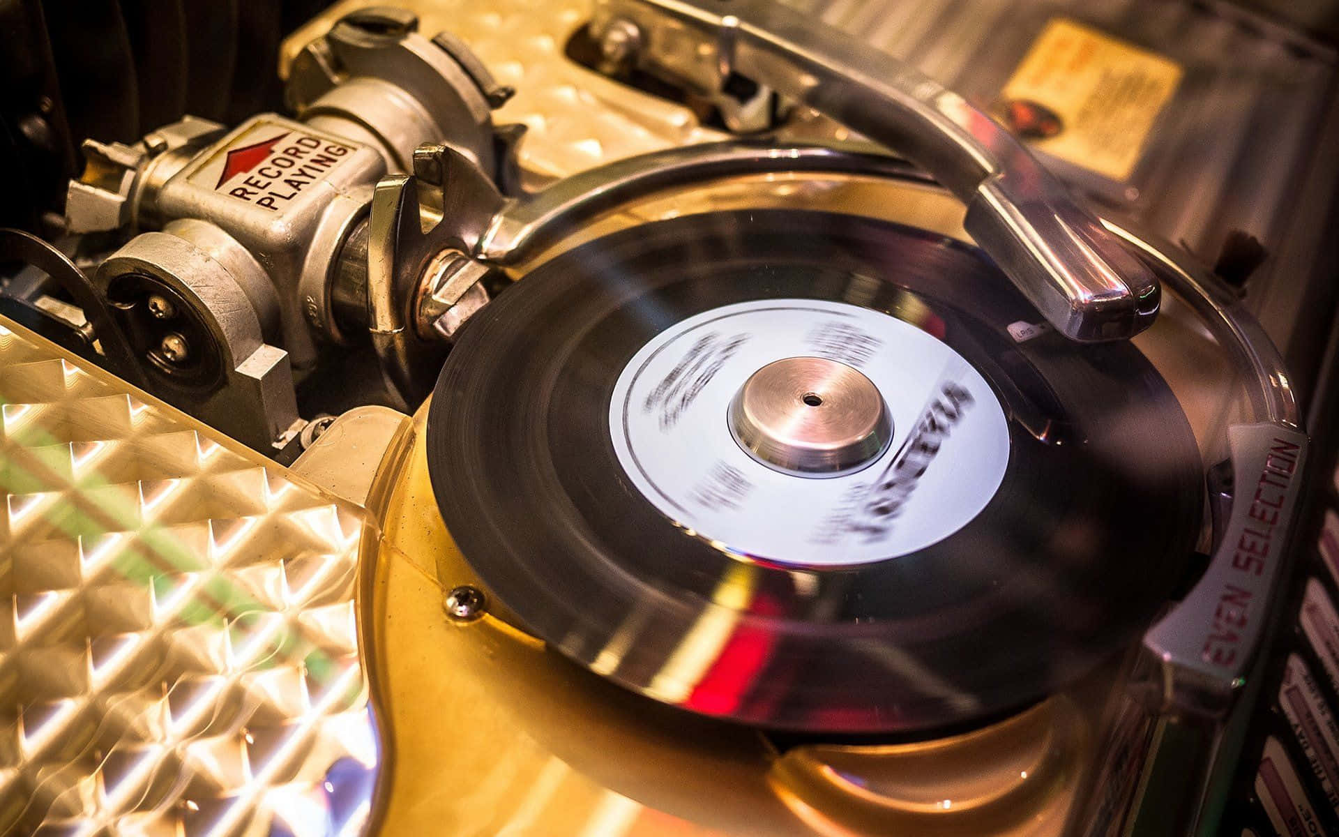 vintage jukebox, retro setting, turntable, Full HD Desktop Wallpaper