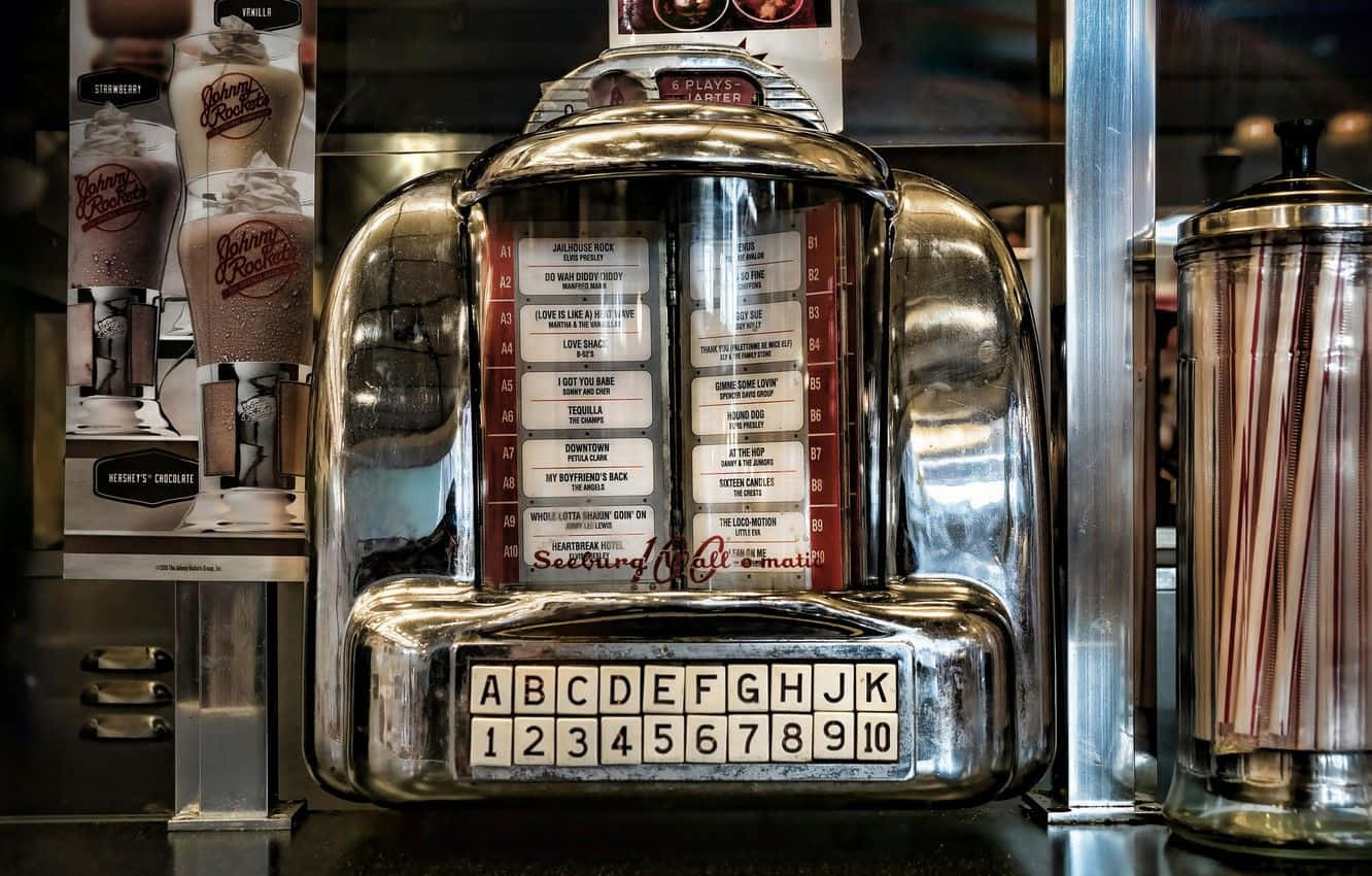 vintage jukebox, retro diner, shiny chrome, HD Desktop Wallpaper
