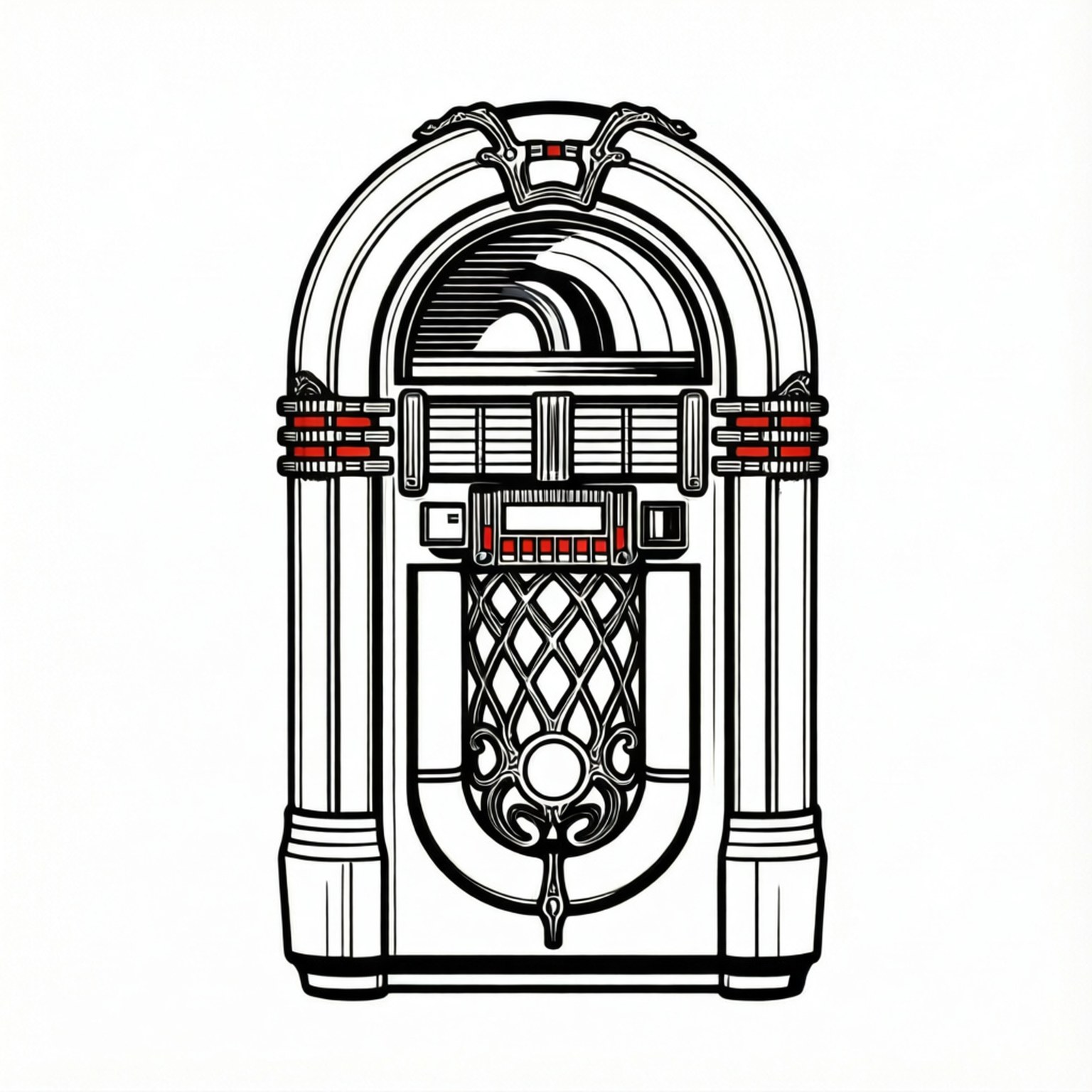 minimalist jukebox, line art, clean wallpaper look, HD Desktop Wallpaper