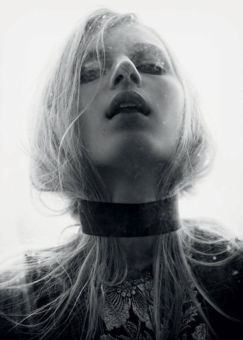 Julia Nobis, black aesthetic, monochrome portrait, SD Phone Wallpaper