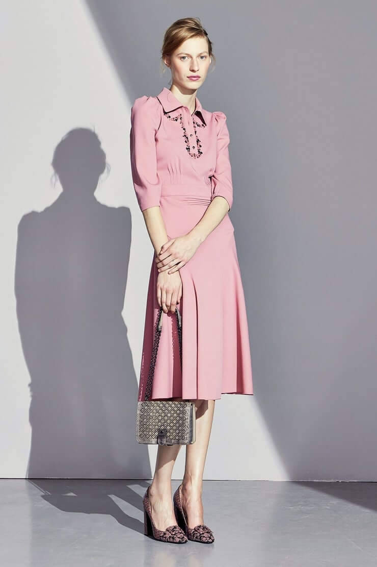 Julia Nobis, pink dress, studio, SD Phone Wallpaper