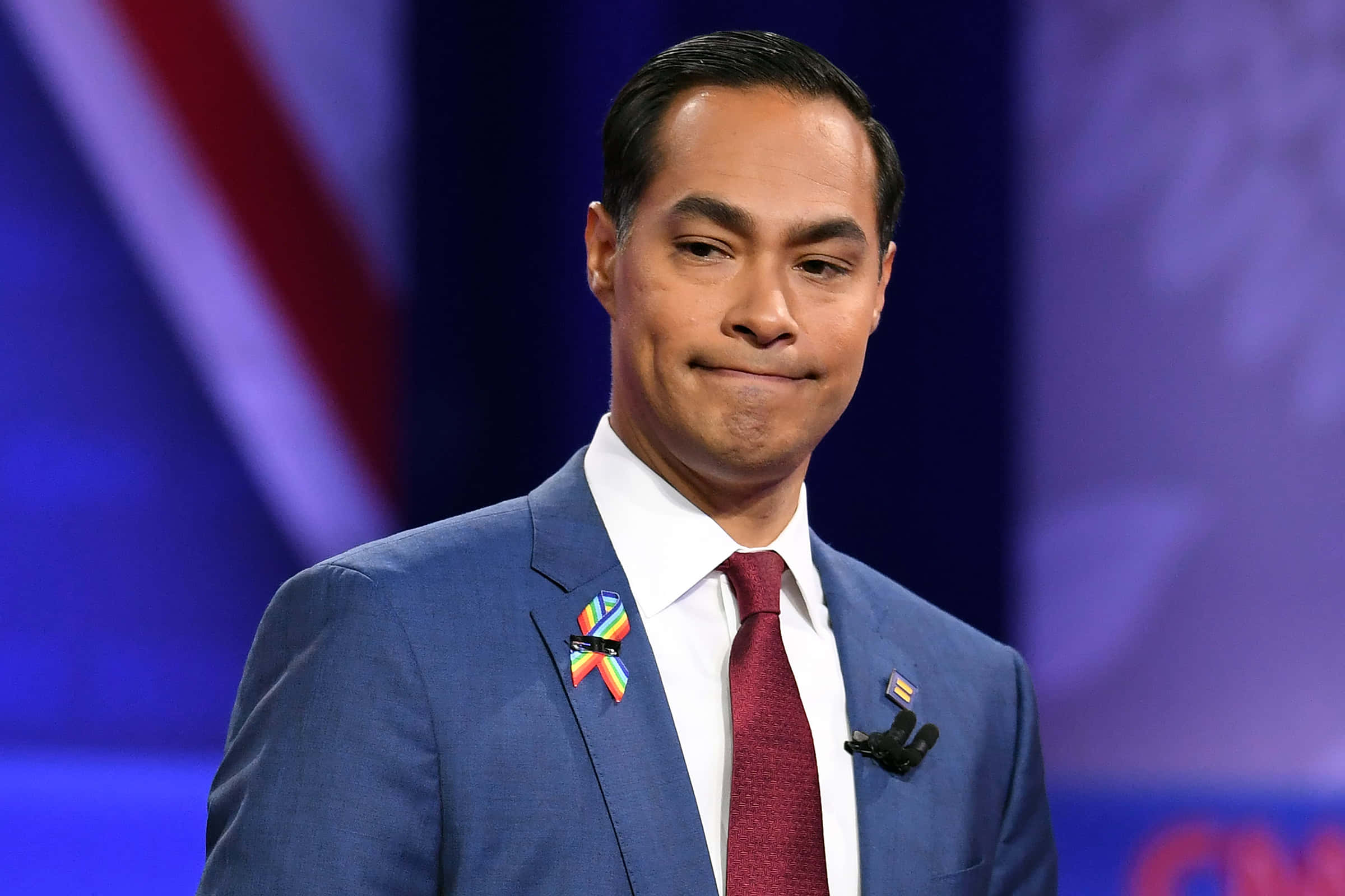 Julian Castro, blue suit, red tie, Full HD Desktop Wallpaper