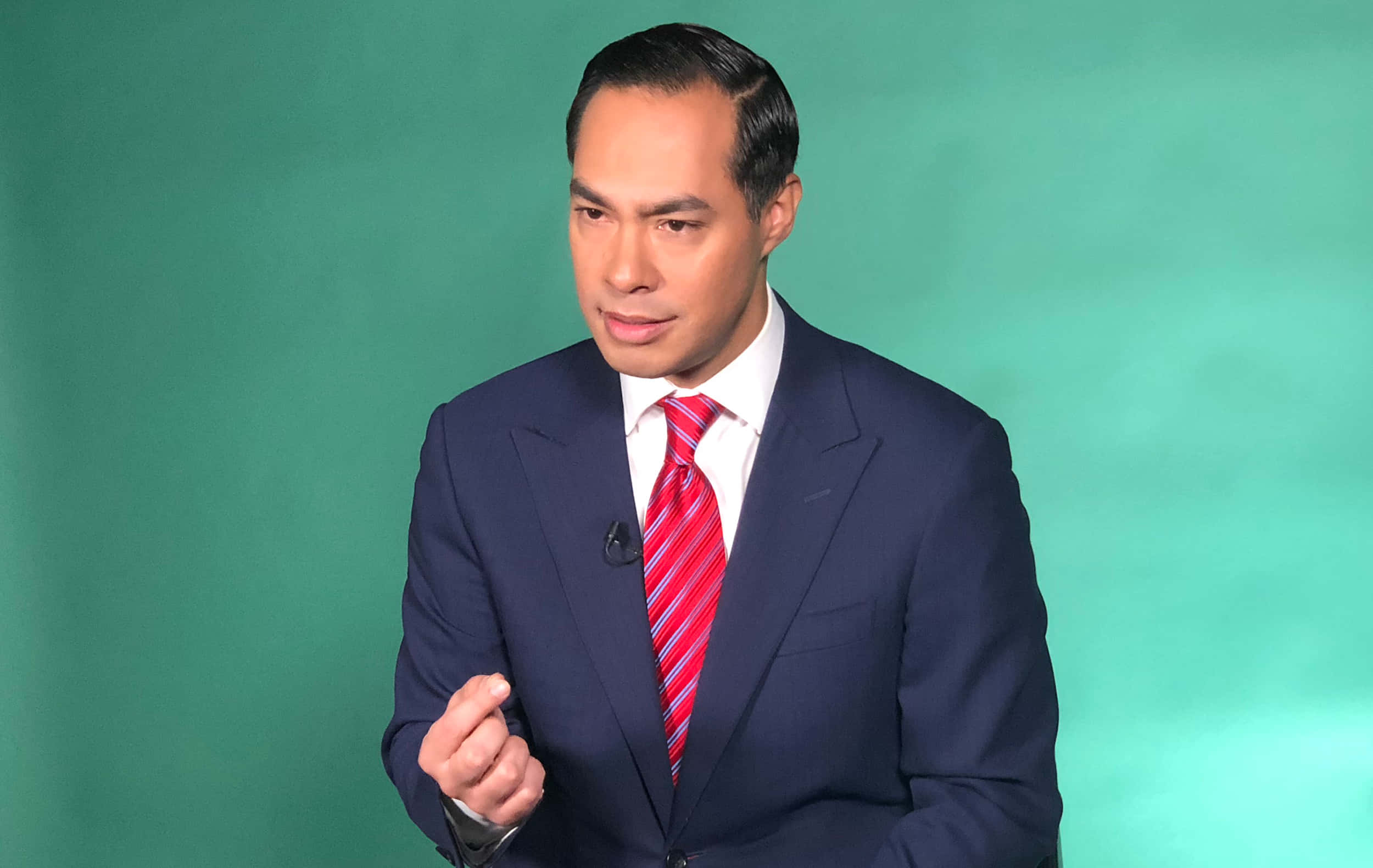 Julian Castro, navy suit, red striped tie, Full HD Desktop Wallpaper