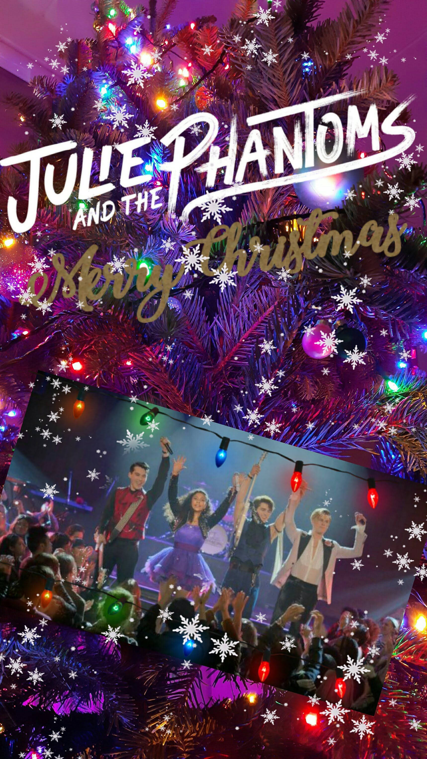 Julie and the Phantoms, Christmas tree, colorful lights, 2K Phone Wallpaper