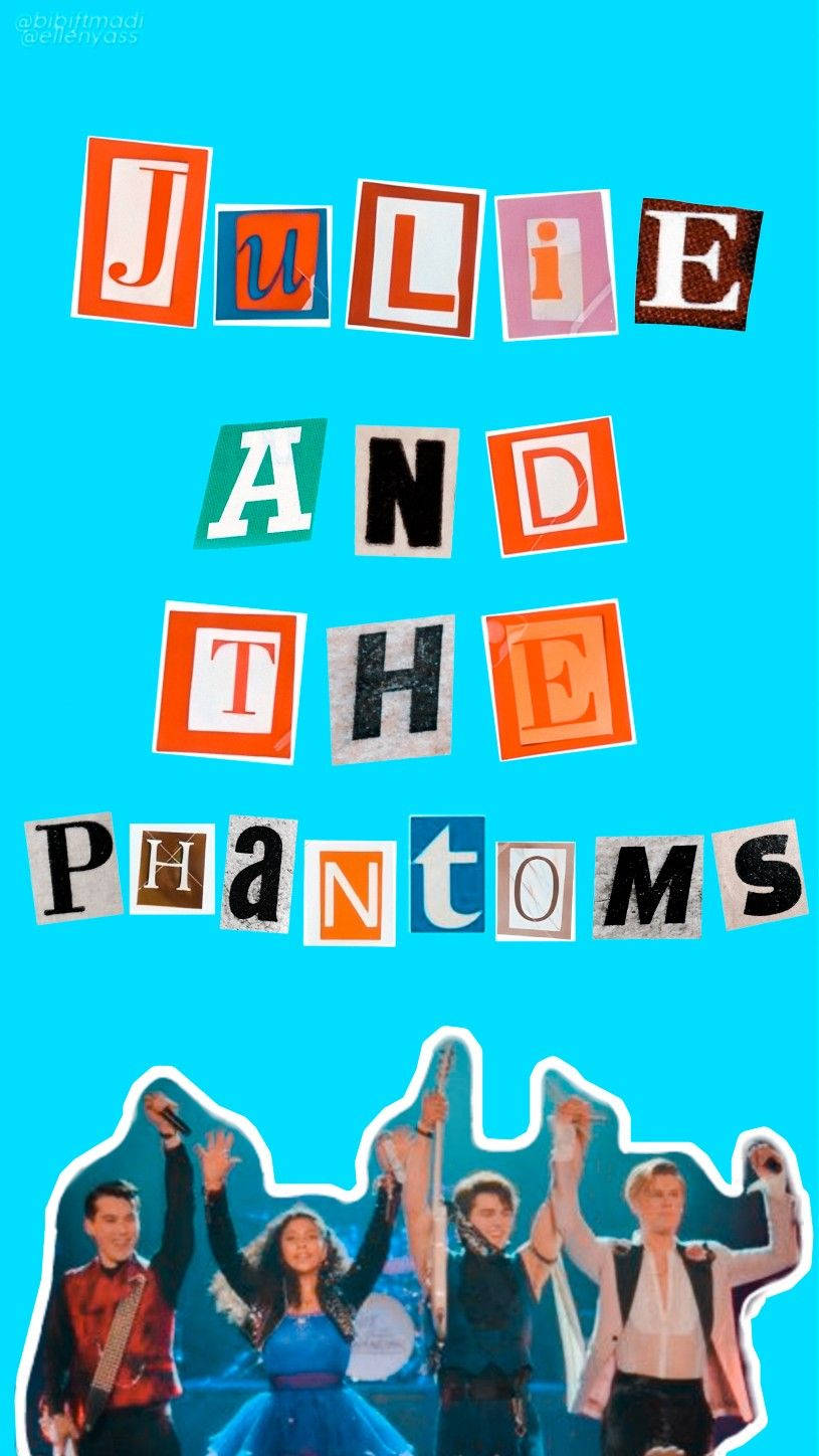 Julie and the Phantoms, vibrant blue background, colorful cutout letters, HD Phone Wallpaper