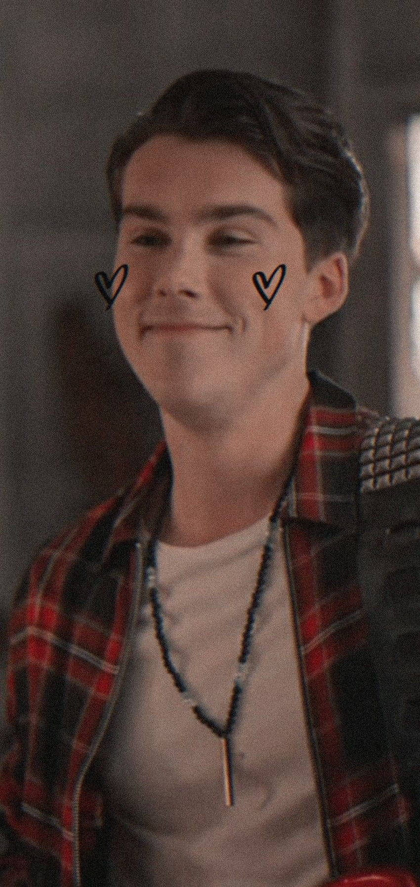 Julie And The Phantoms, heart emojis, red plaid shirt, HD Phone Wallpaper