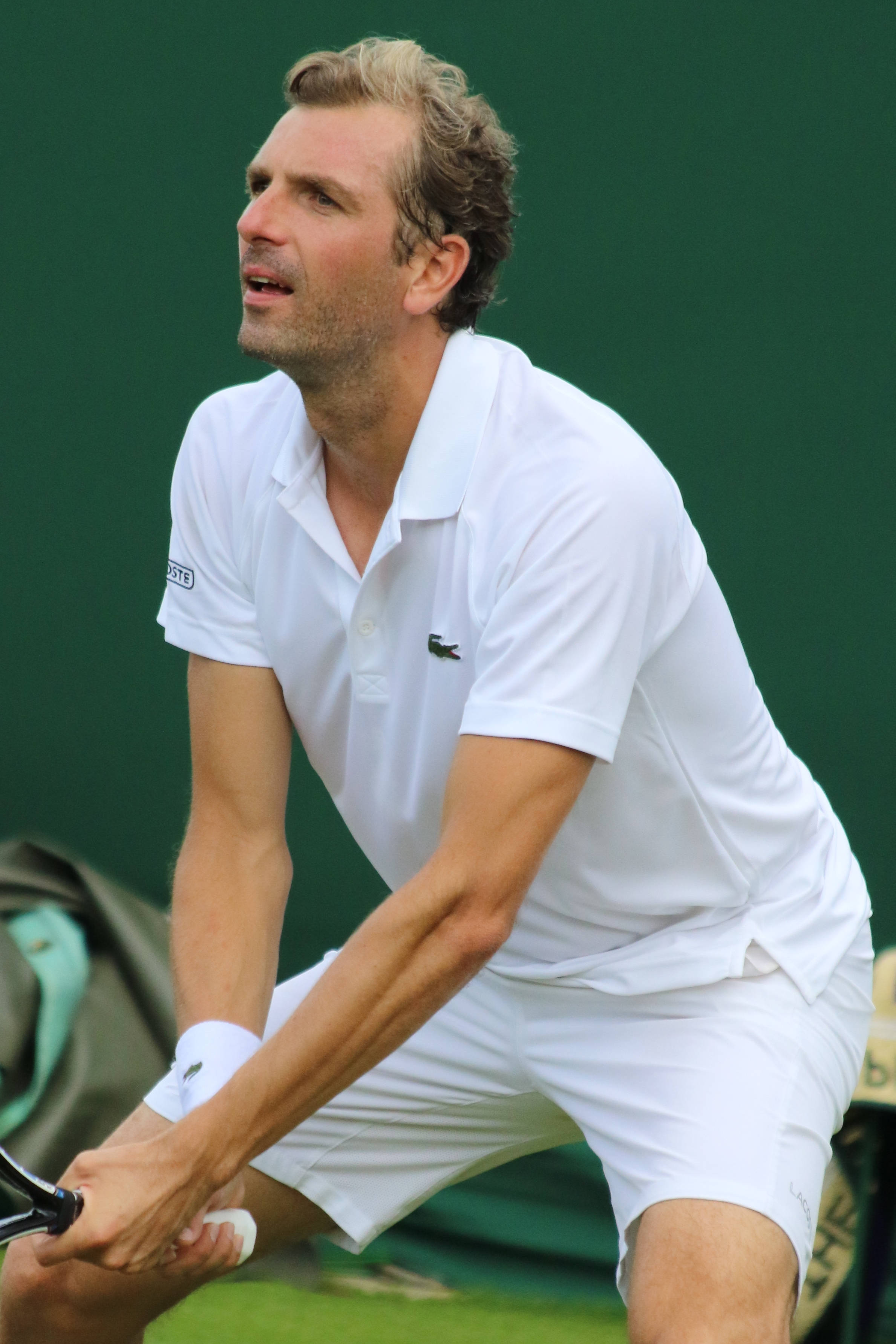 Julien Benneteau, white attire, grass court, 2K Phone Wallpaper