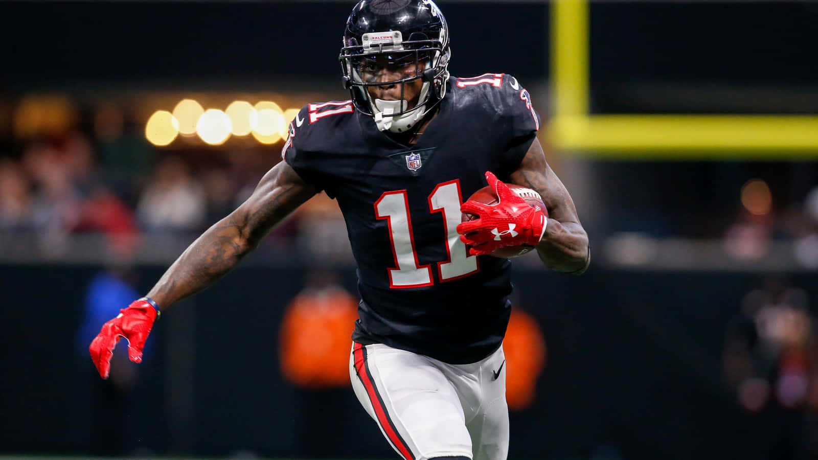 Julio Jones, black jersey, number 11, HD Desktop Wallpaper