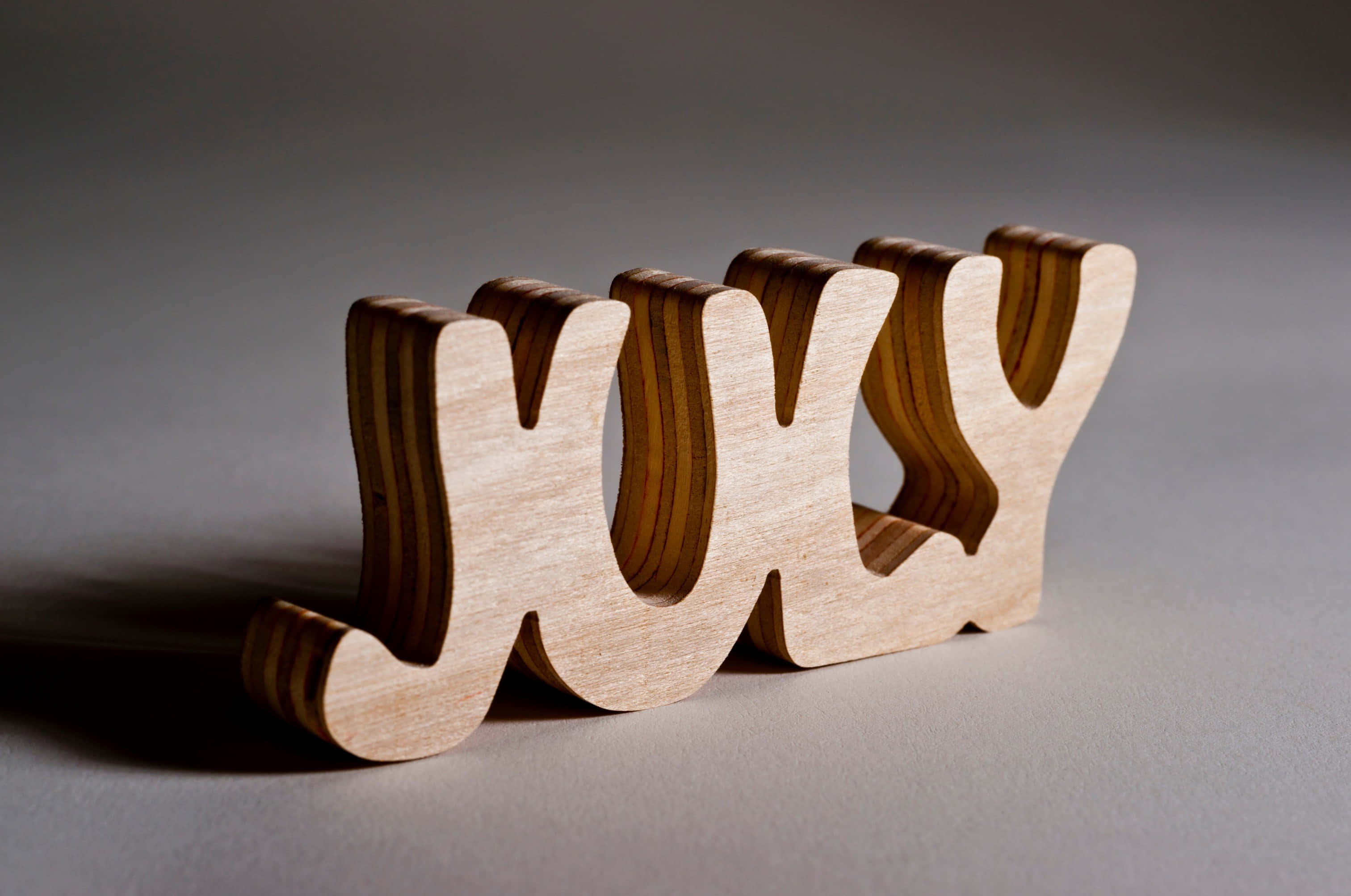 Wooden3 D Wavy Pattern, JULY, soft gray surface, 2K Desktop Wallpaper
