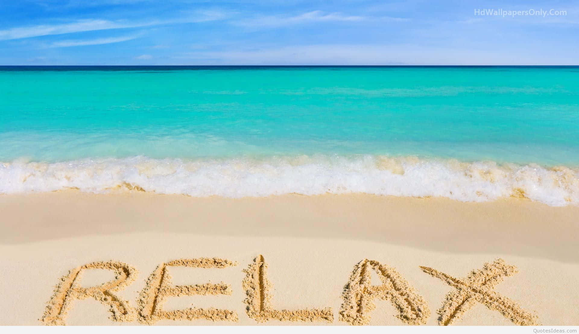 turquoise, waves, sandy beach, Full HD Desktop Wallpaper