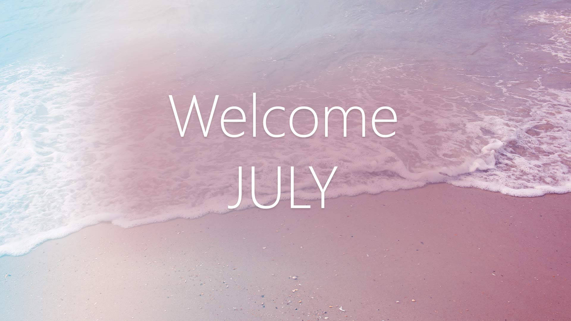 July, beach, soft pink and blue ocean waves, Full HD Desktop Wallpaper