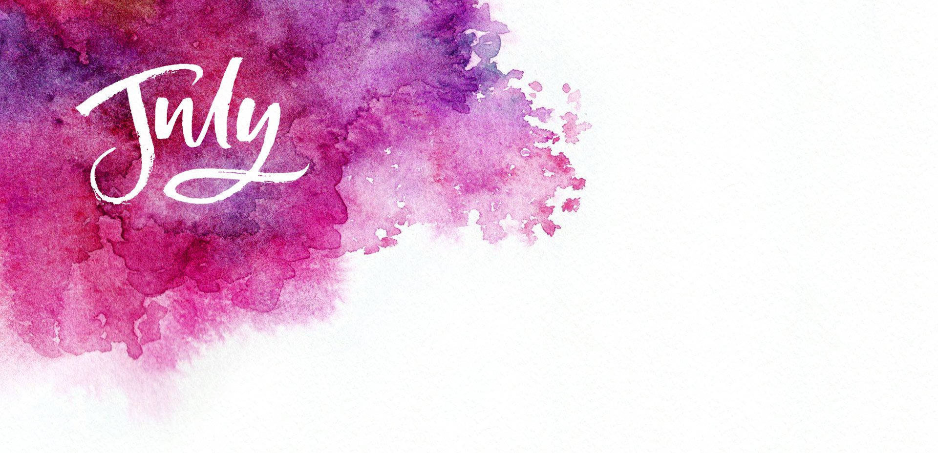 July, pink watercolor, vibrant purple and pink watercolor splash, Full HD Desktop Wallpaper