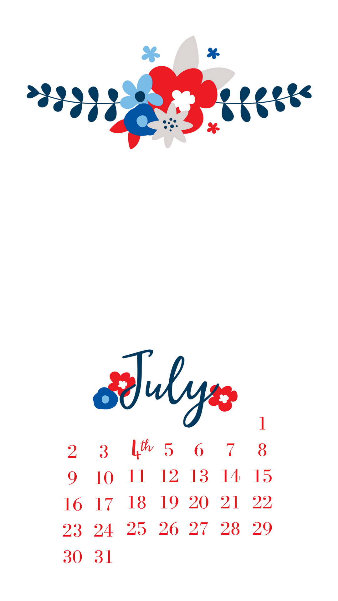 July, floral pattern, red, Full HD Phone Wallpaper
