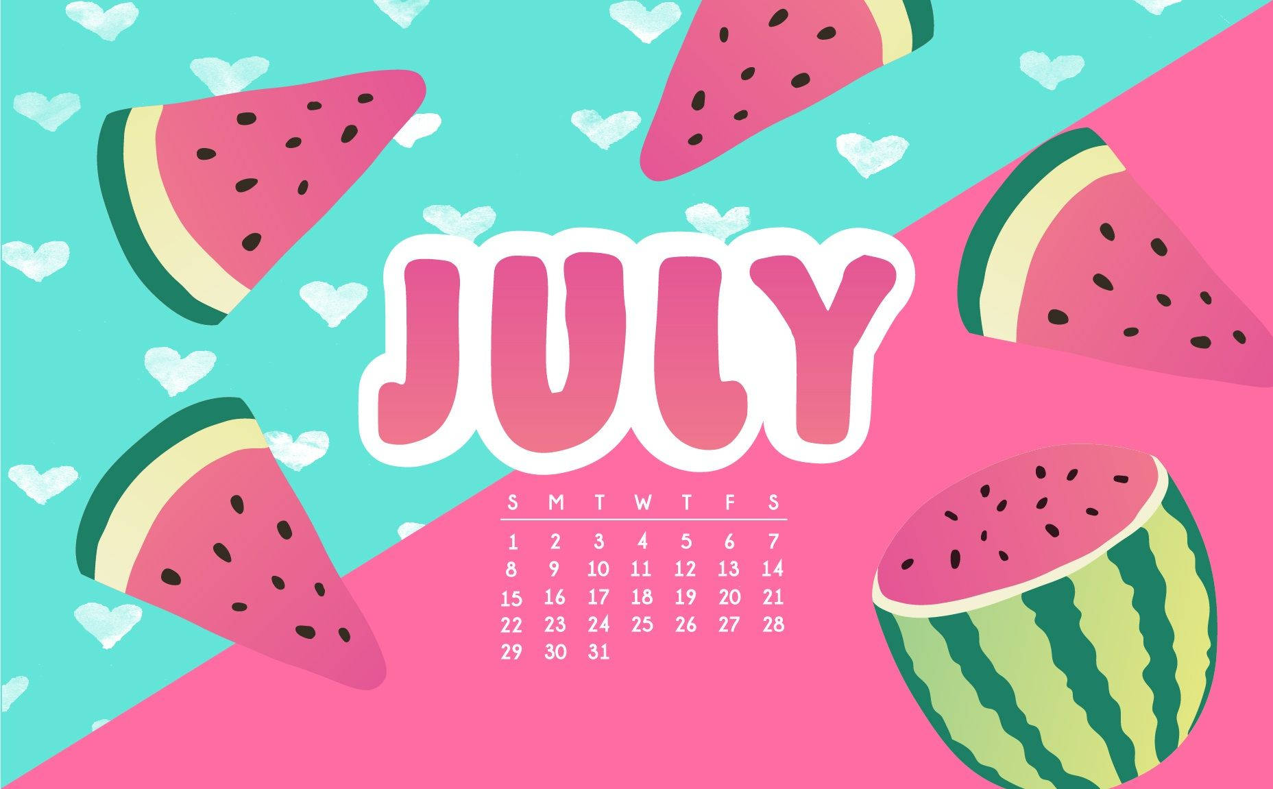 July, watermelon, pink, HD Desktop Wallpaper
