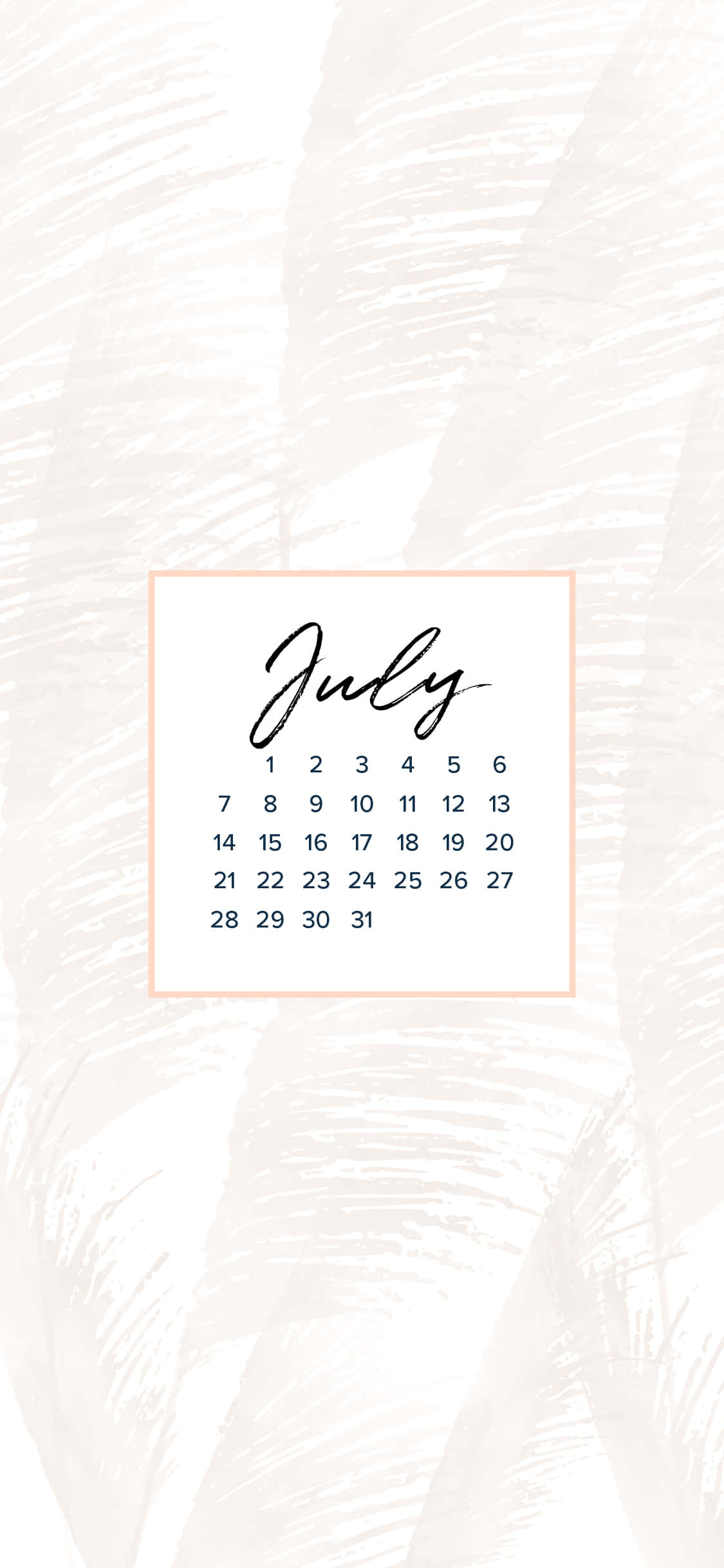 July, calendar, elegant script, Full HD Phone Wallpaper