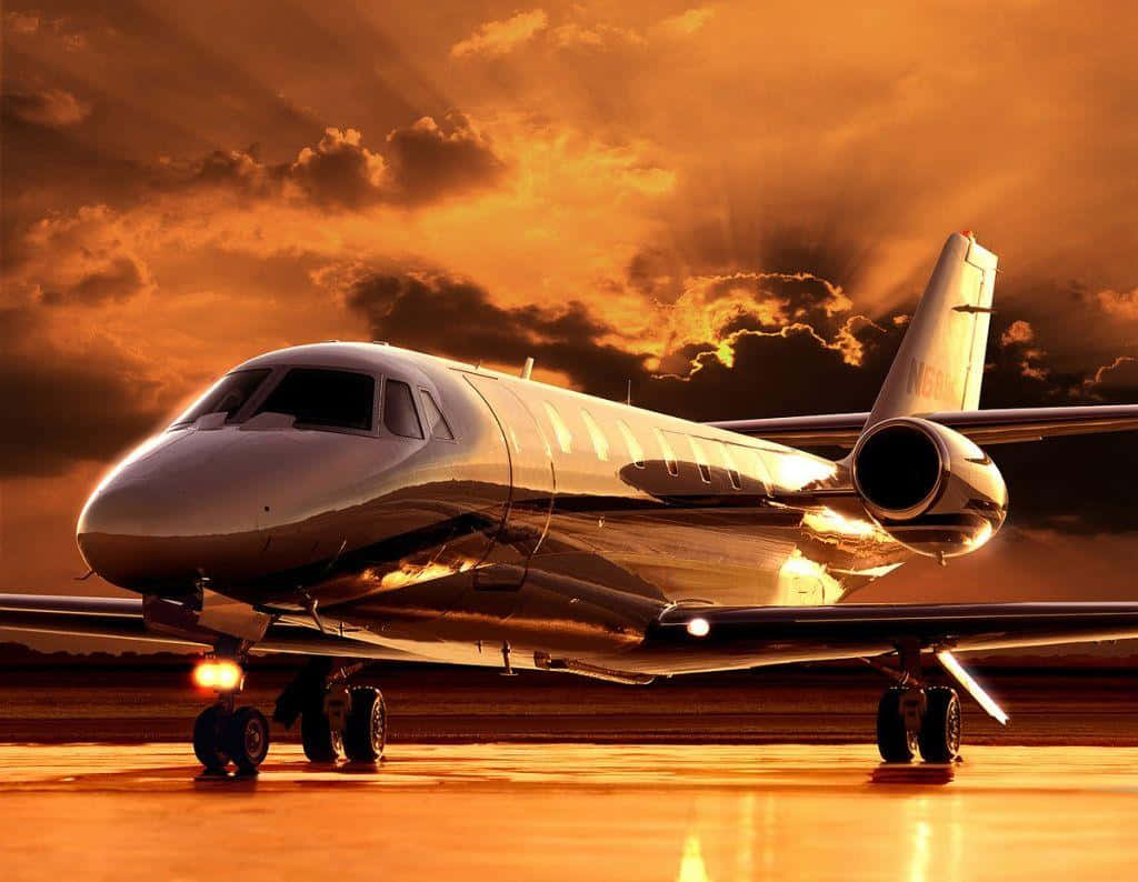 Jumbo Jets, private jet, runway, SD Desktop Wallpaper