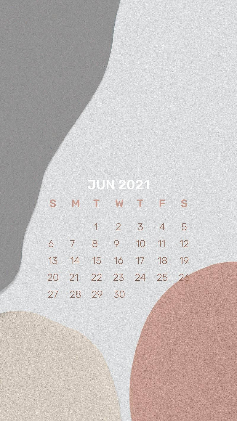 June 2021 Calendar, pink, grey, HD Phone Wallpaper