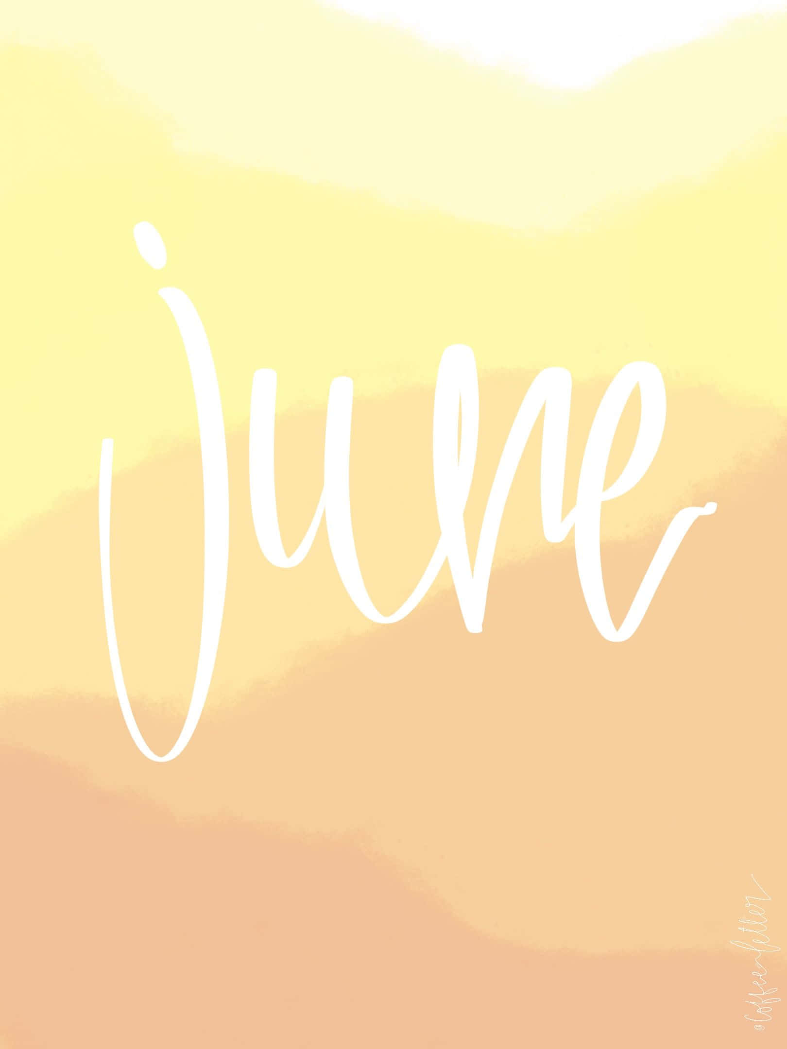 June, white script, soft watercolor gradient, Full HD Phone Wallpaper
