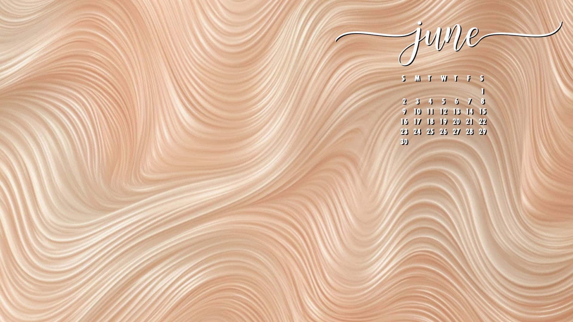 June, cursive text, peach, Full HD Desktop Wallpaper