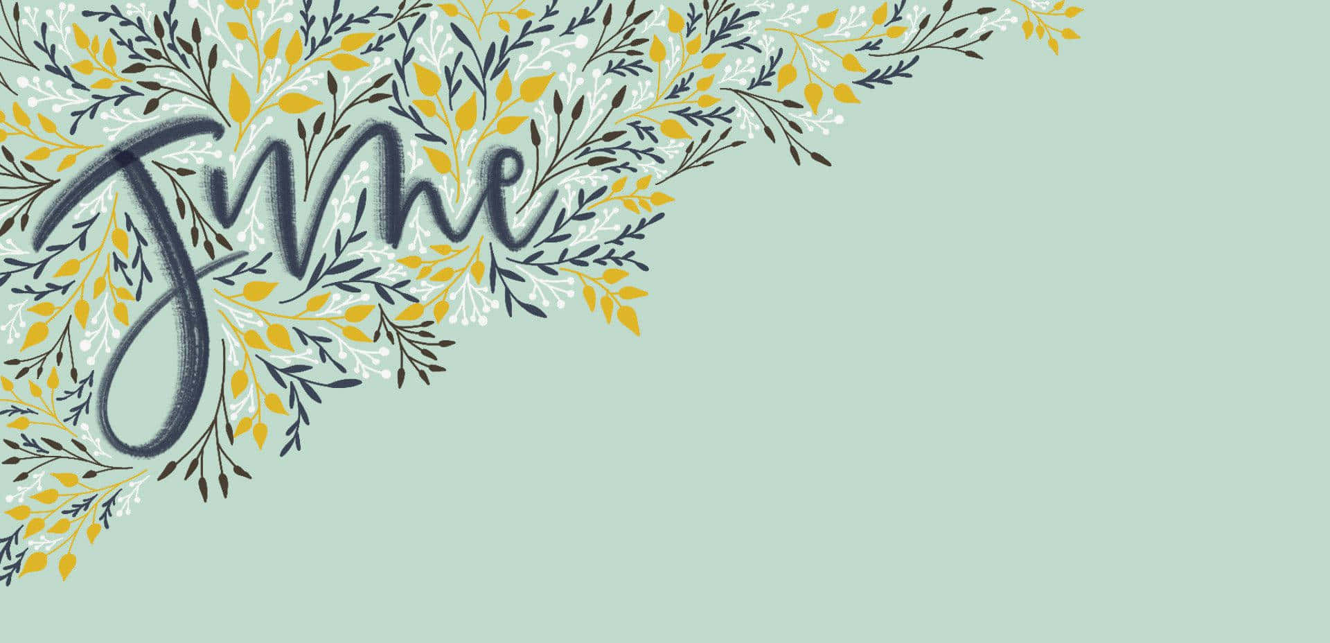 June, dark blue, yellow leaves, Full HD Desktop Wallpaper