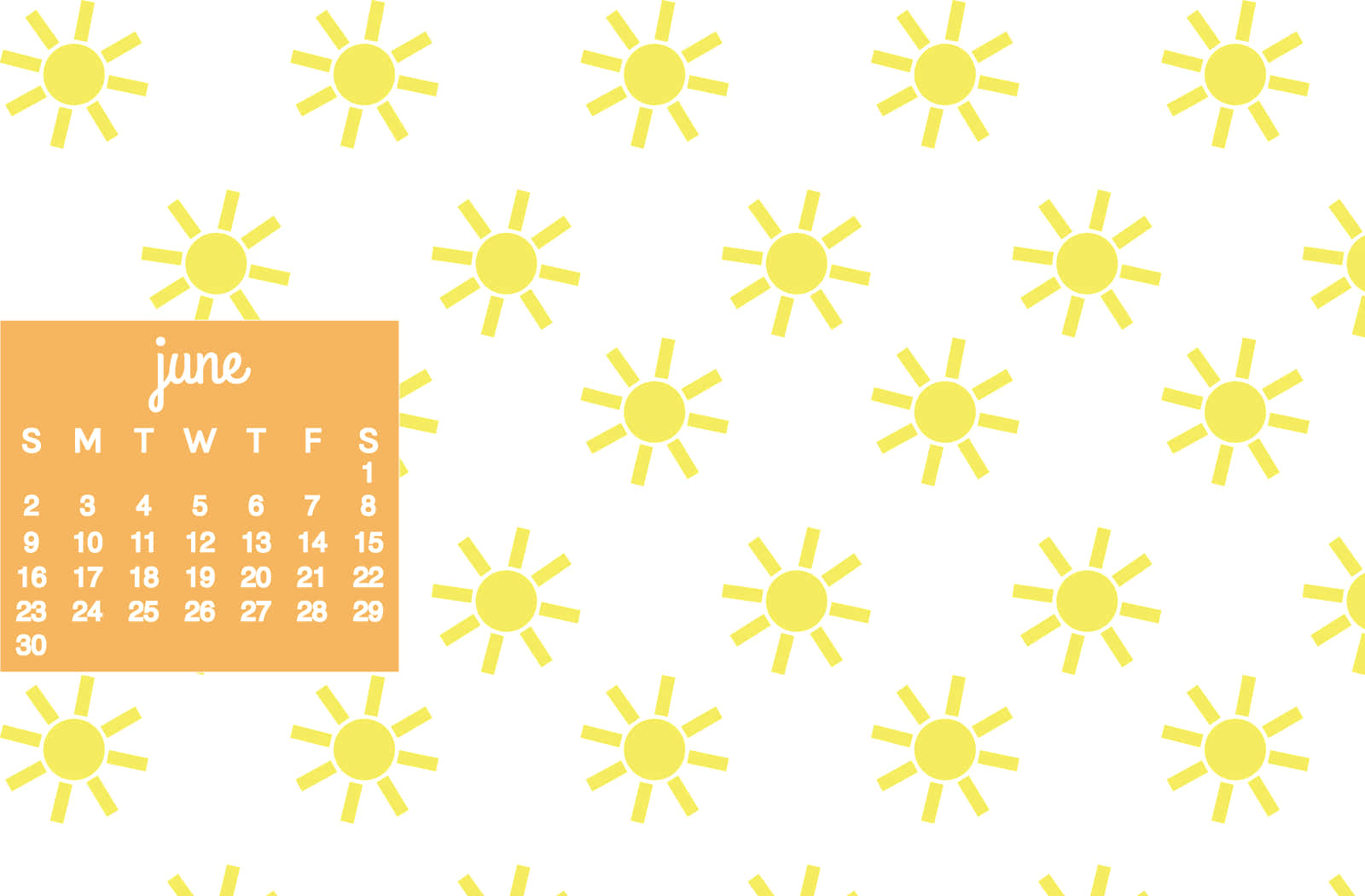 June, sun pattern, calendar, HD Desktop Wallpaper