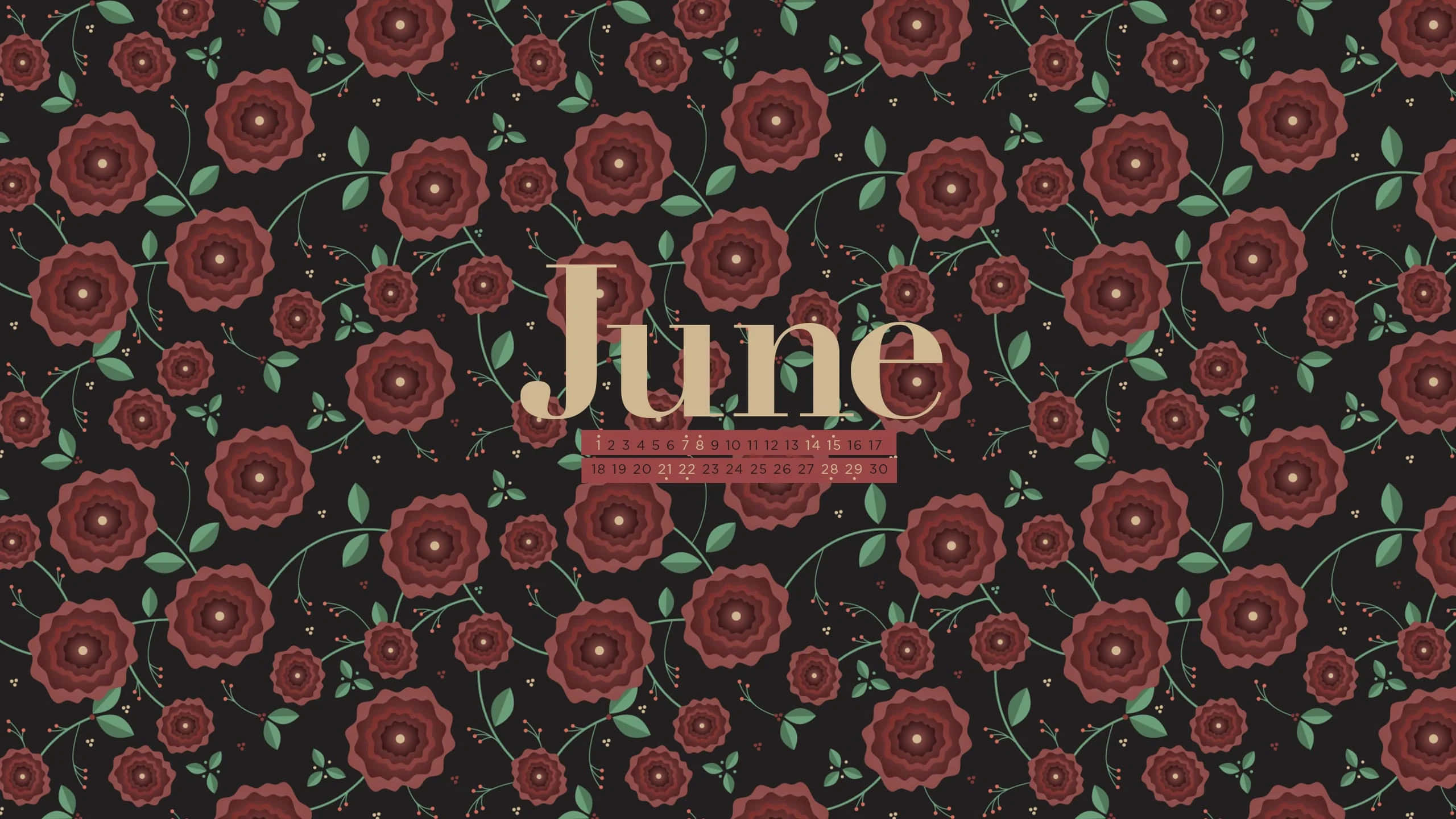 June, burgundy roses, green vines, 2K Desktop Wallpaper