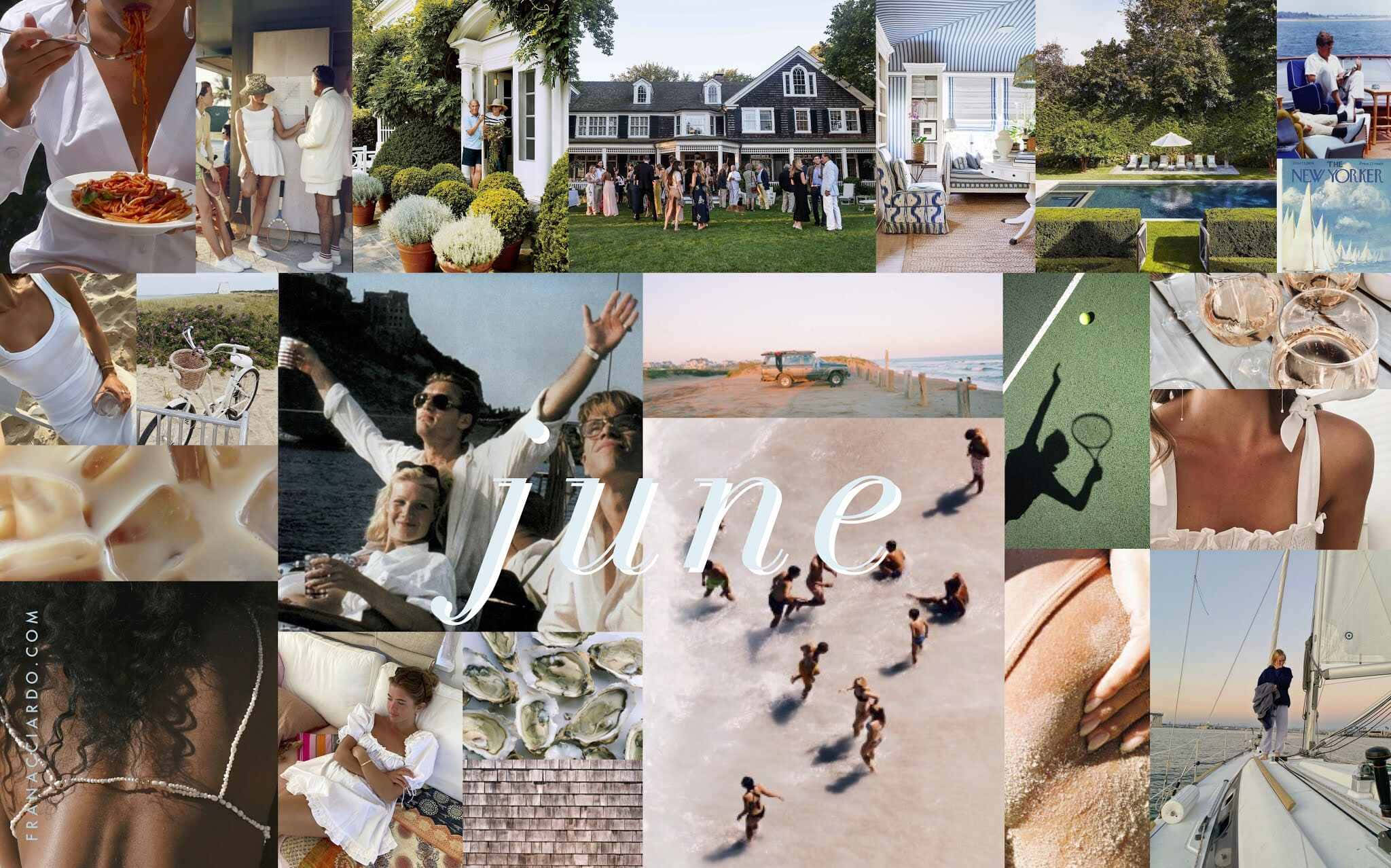 June Collage Summer Moments, summer scenes, outdoor gatherings, Full HD Desktop Wallpaper