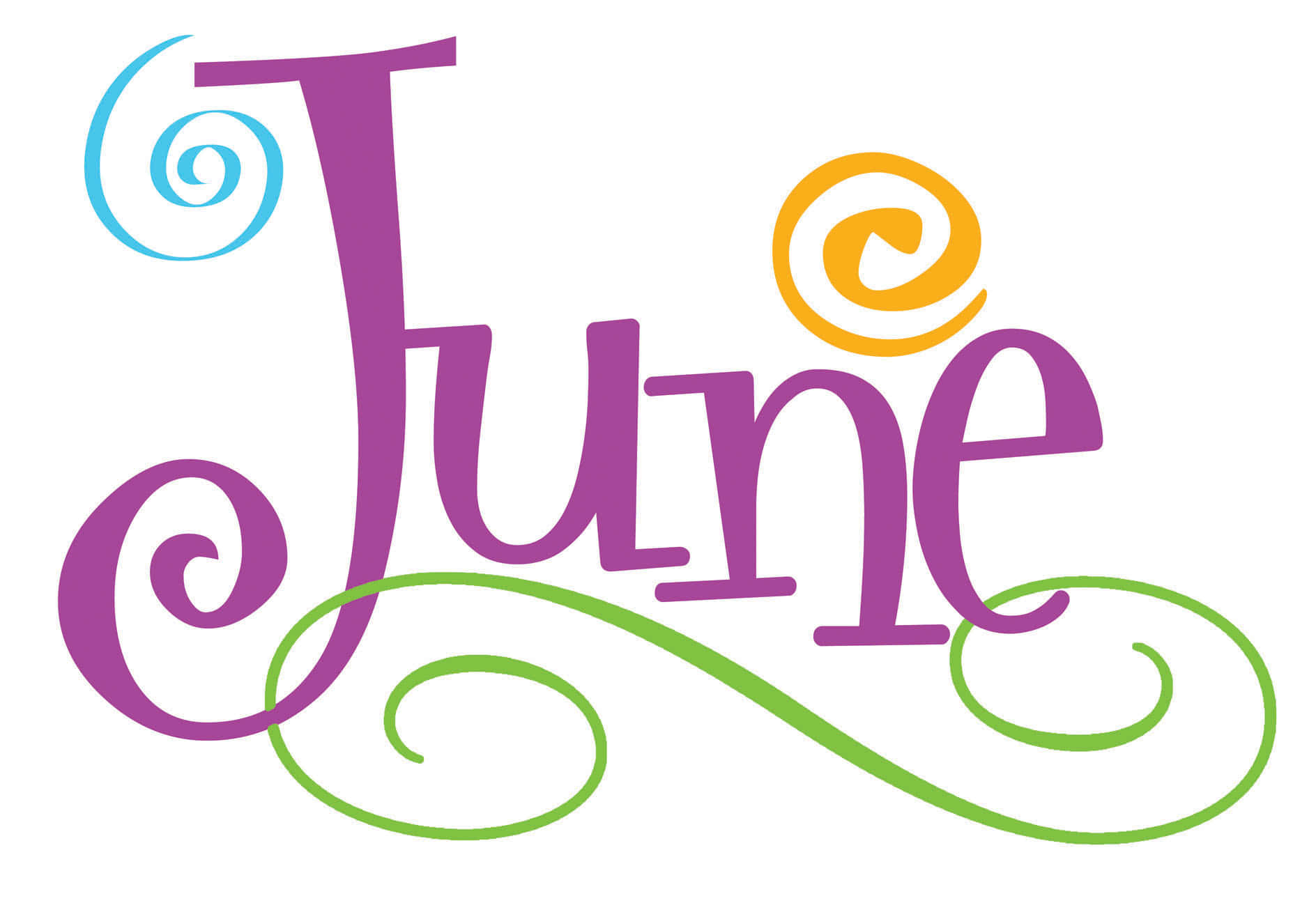 June, purple script, blue, HD Desktop Wallpaper