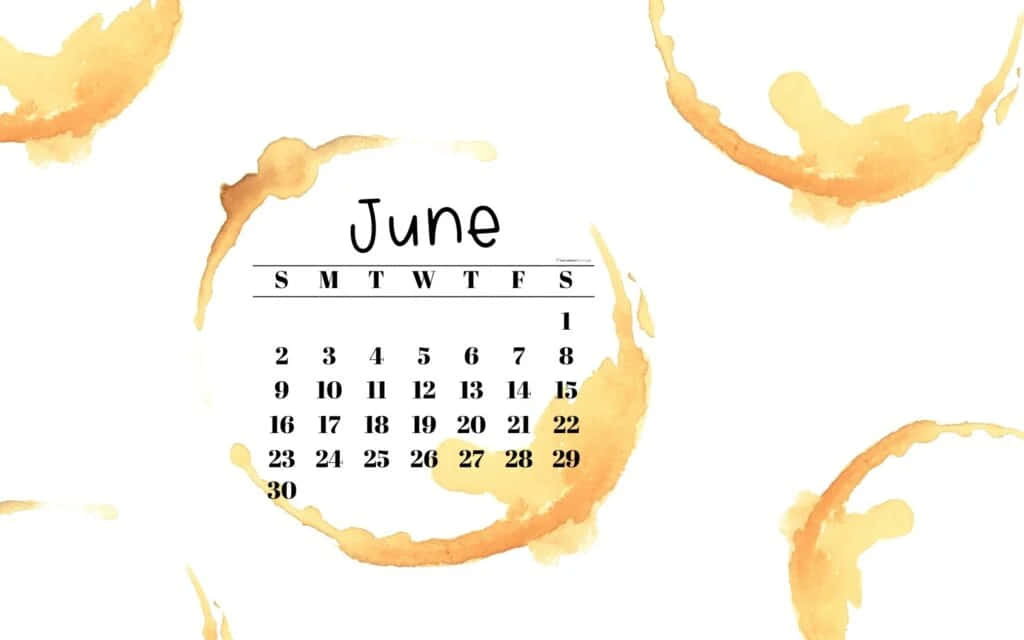 June, coffee stain, calendar, SD Desktop Wallpaper